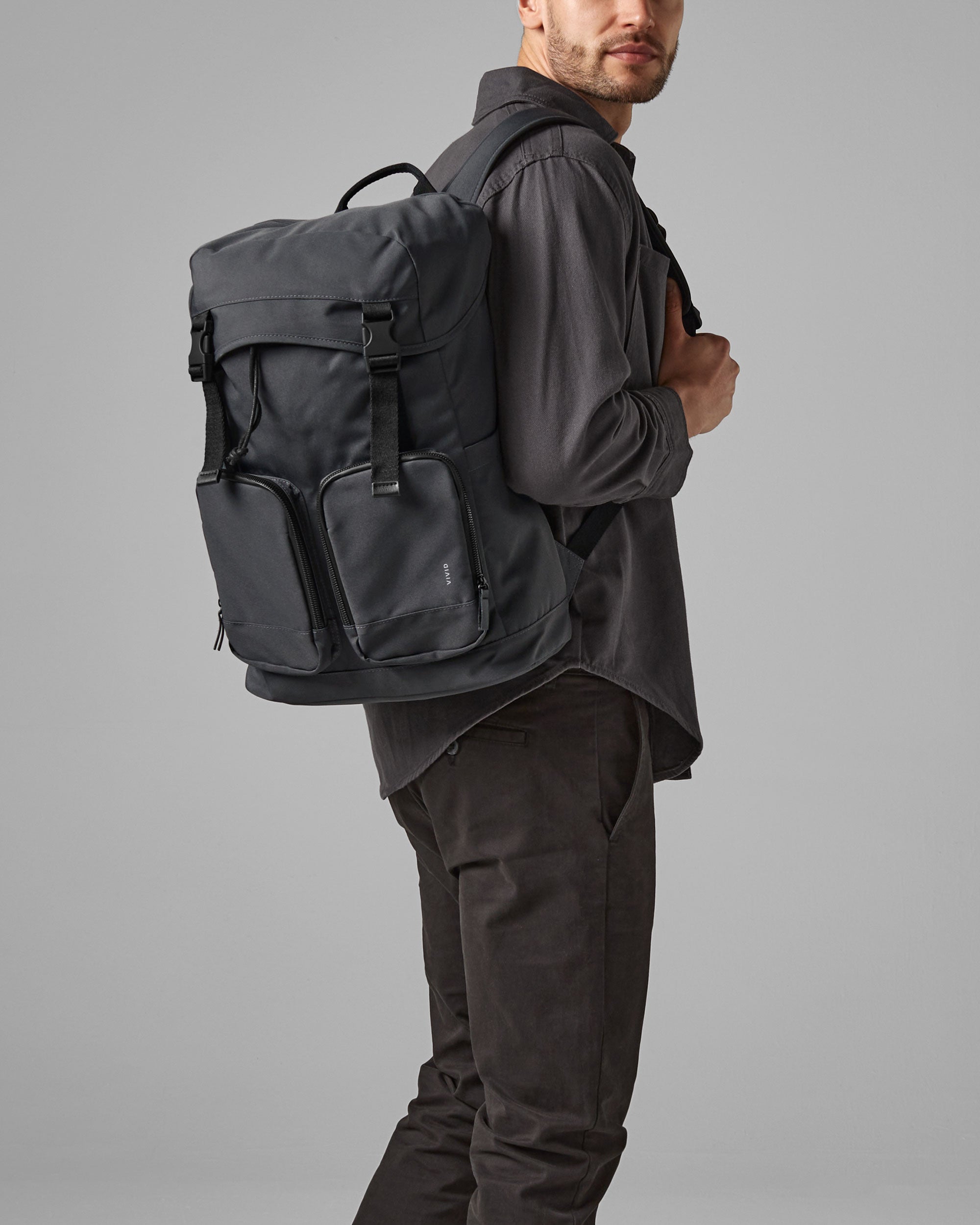 Moderner Laptop Rucksack Shark Grey von VIVID