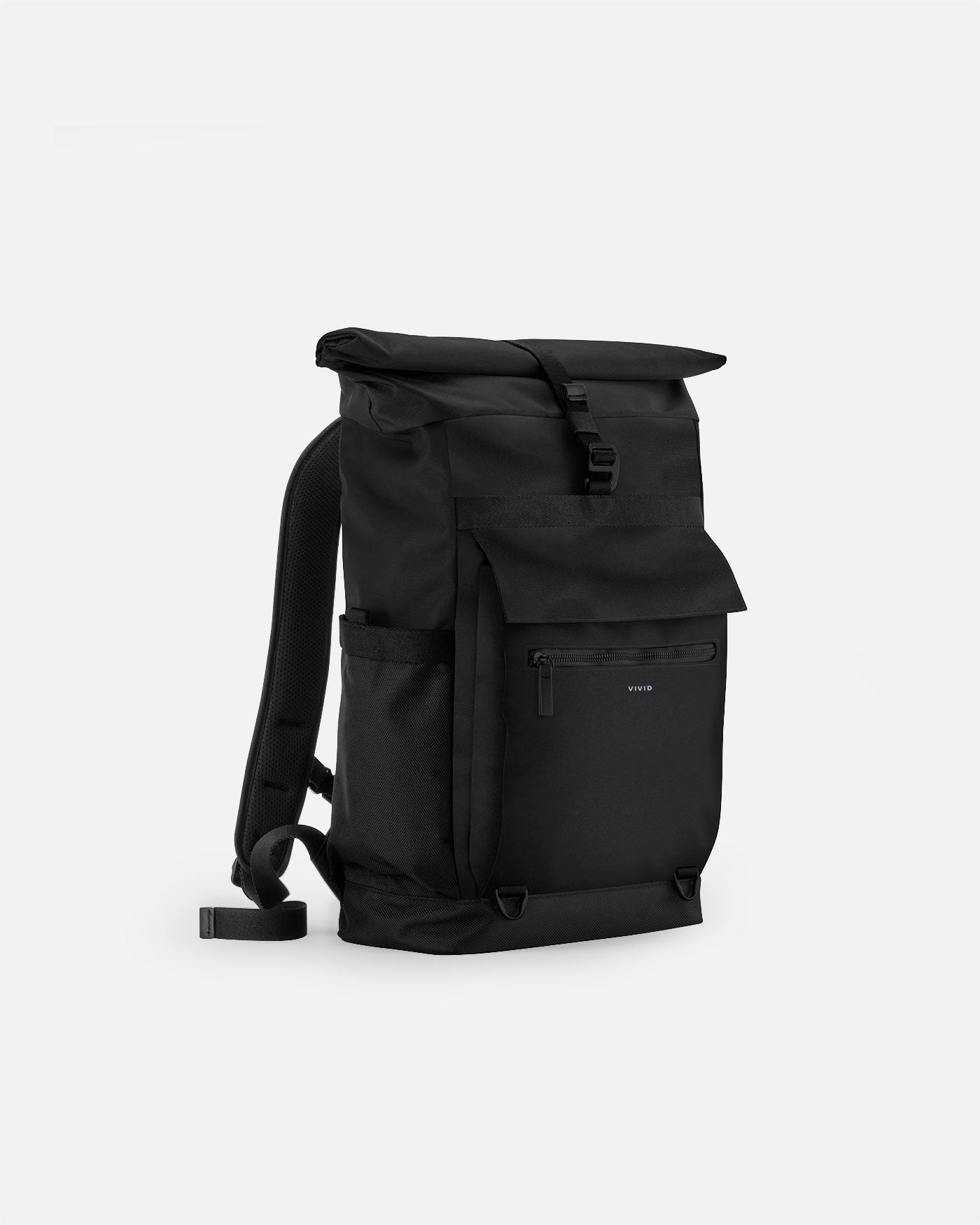 Zeitloser Rolltop Rucksack Black von VIVID
