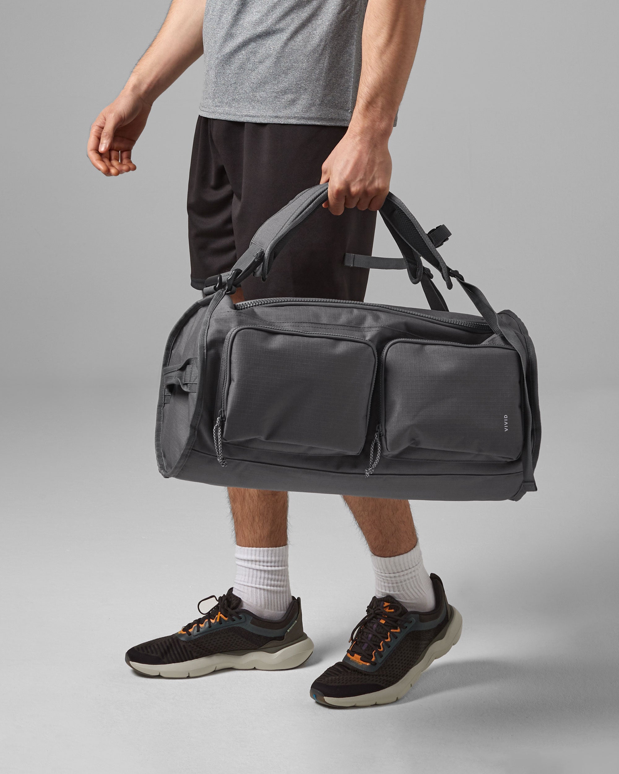 Moderne 2in1 Rucksack-Tasche Shark Grey von VIVID