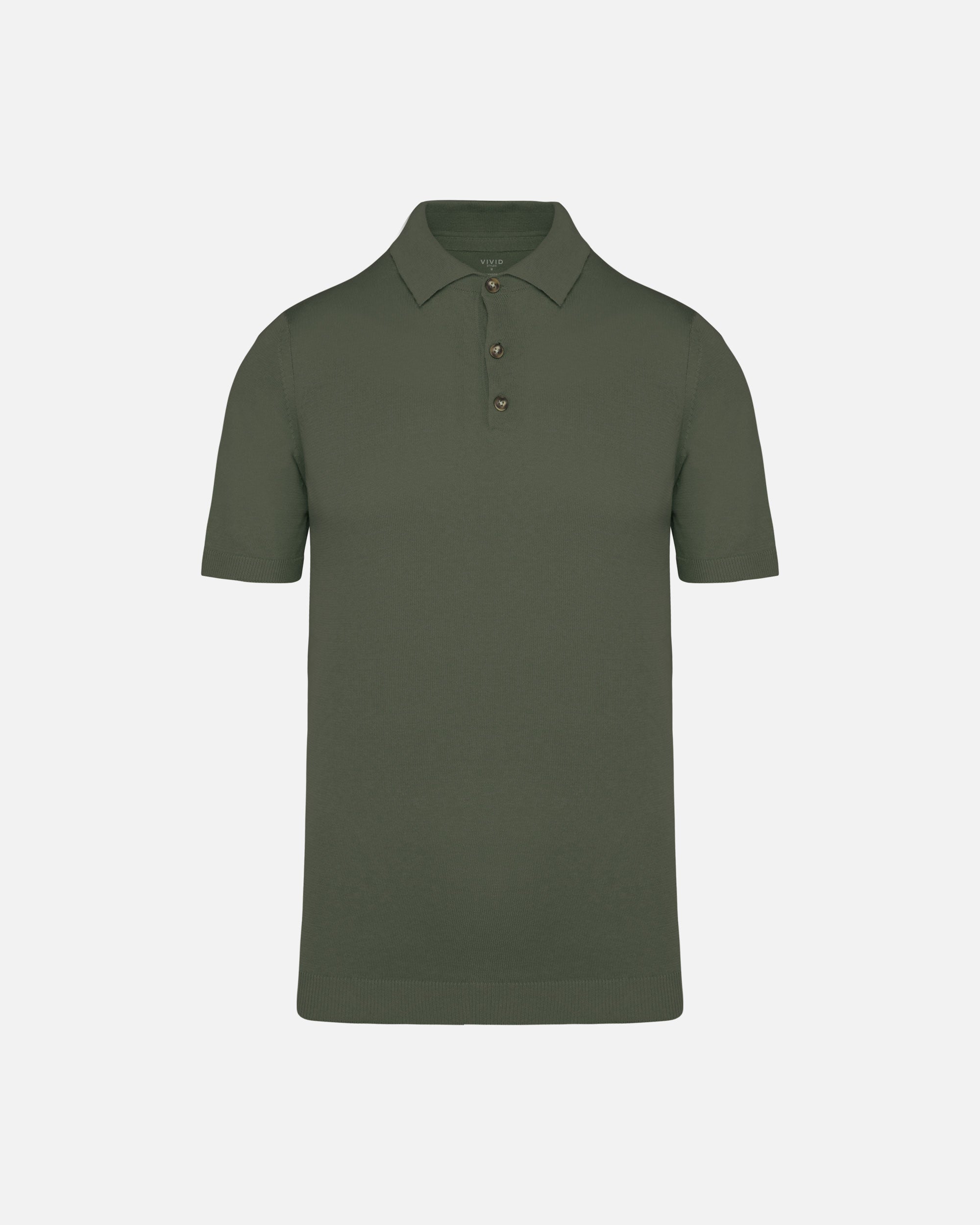 Herren Strick Polo T-Shirt Khaki von VIVID