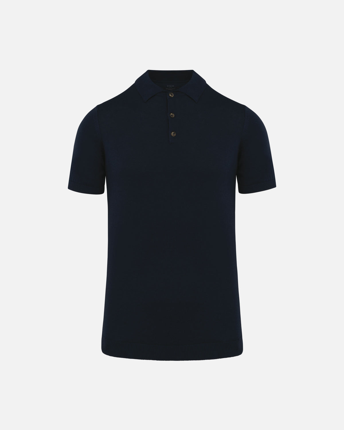 Herren Strick Polo T-Shirt Navy Blue von VIVID