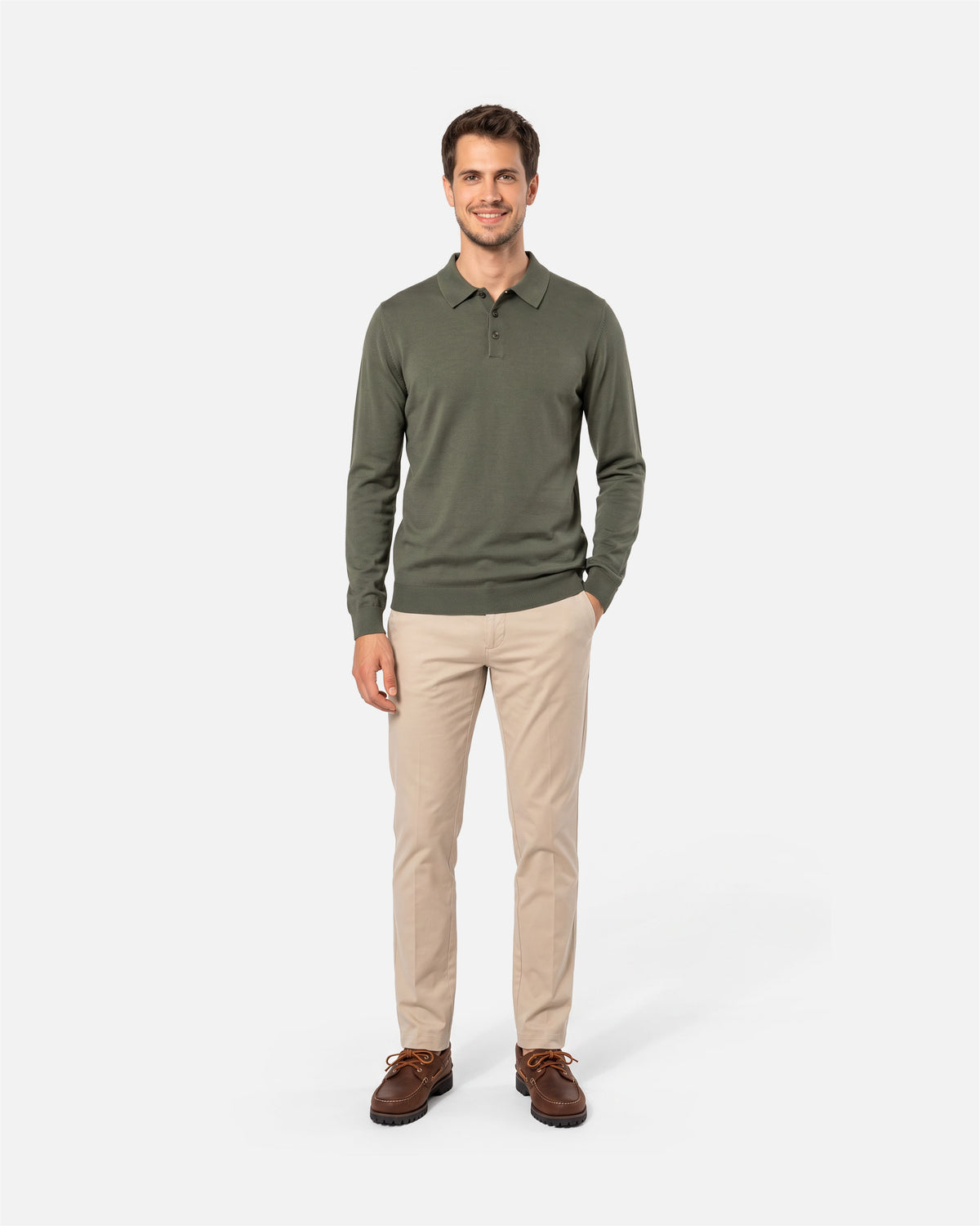Herren Strick Polo Langarmshirt von VIVID