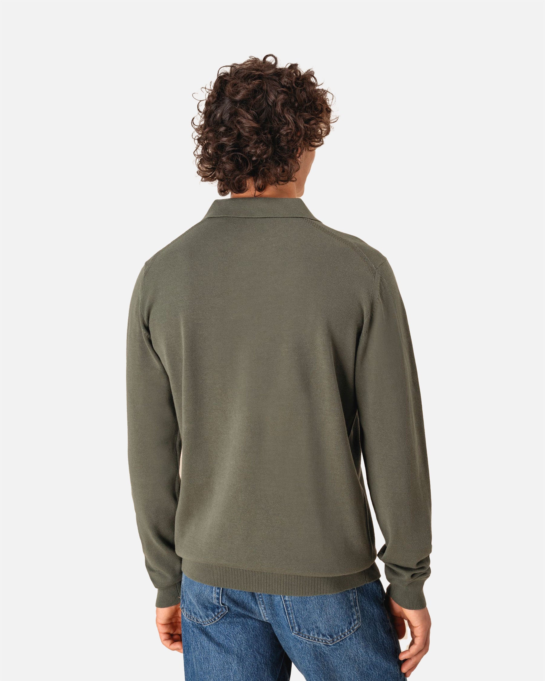 Herren Strick Polo Langarmshirt von VIVID