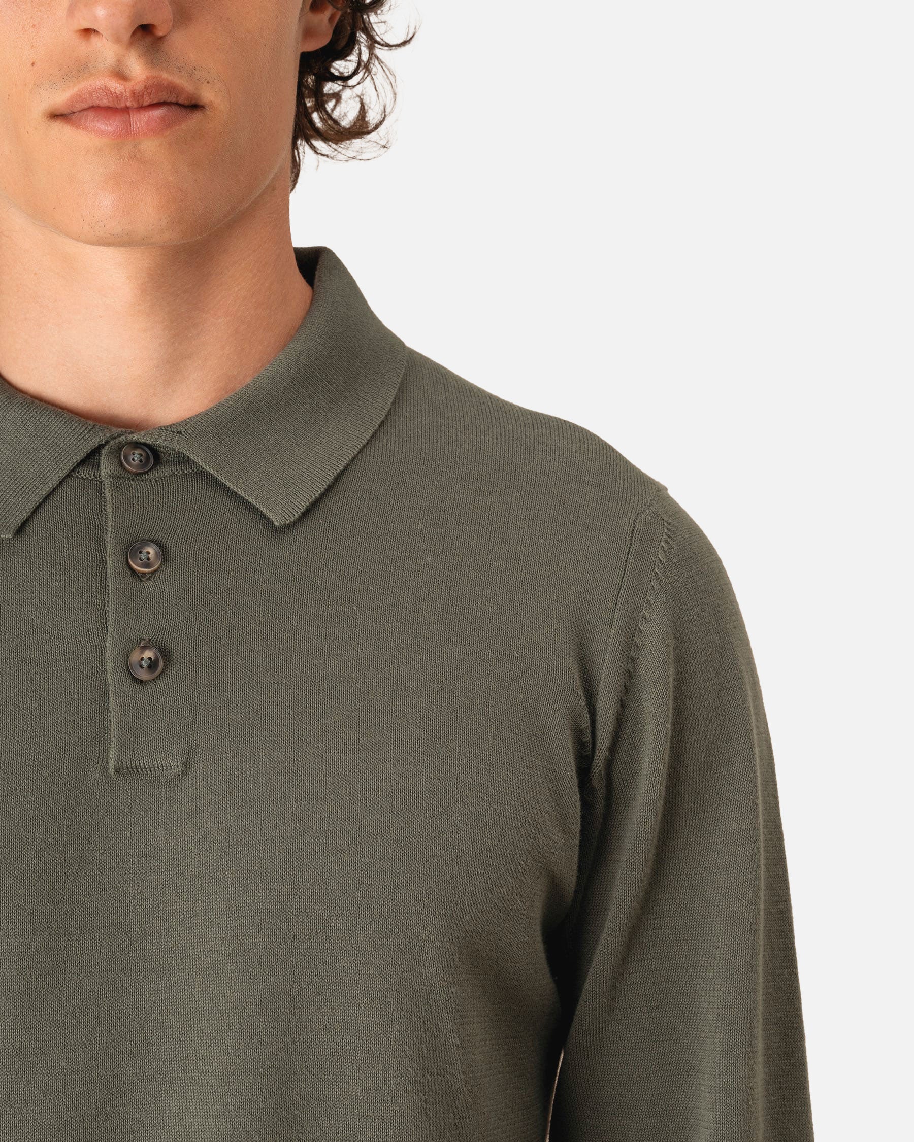 Herren Strick Polo Langarmshirt von VIVID