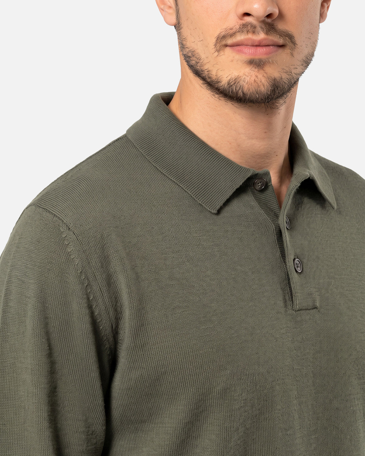 Herren Strick Polo Langarmshirt von VIVID