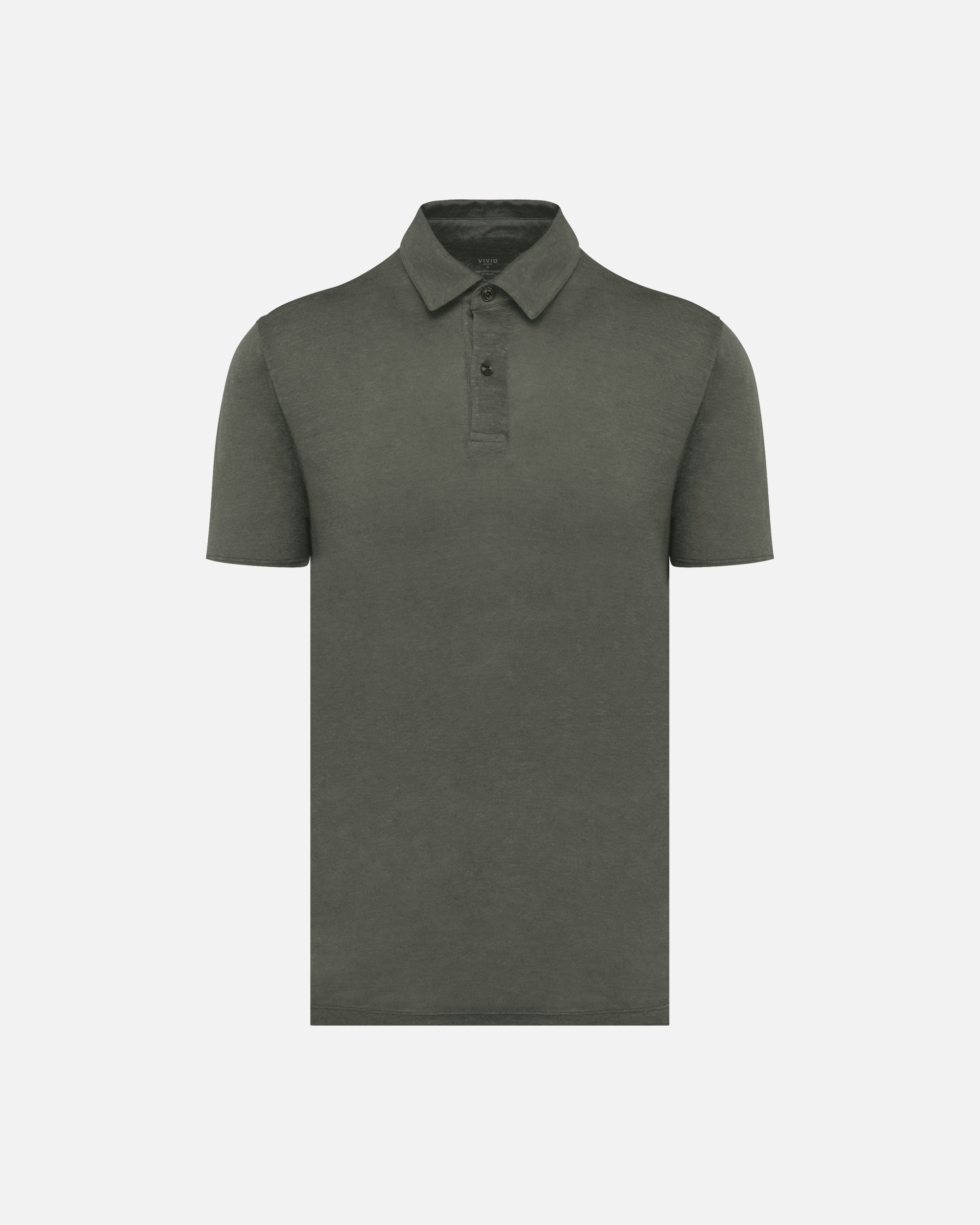 Herren Polo Leinenshirt Khaki von VIVID