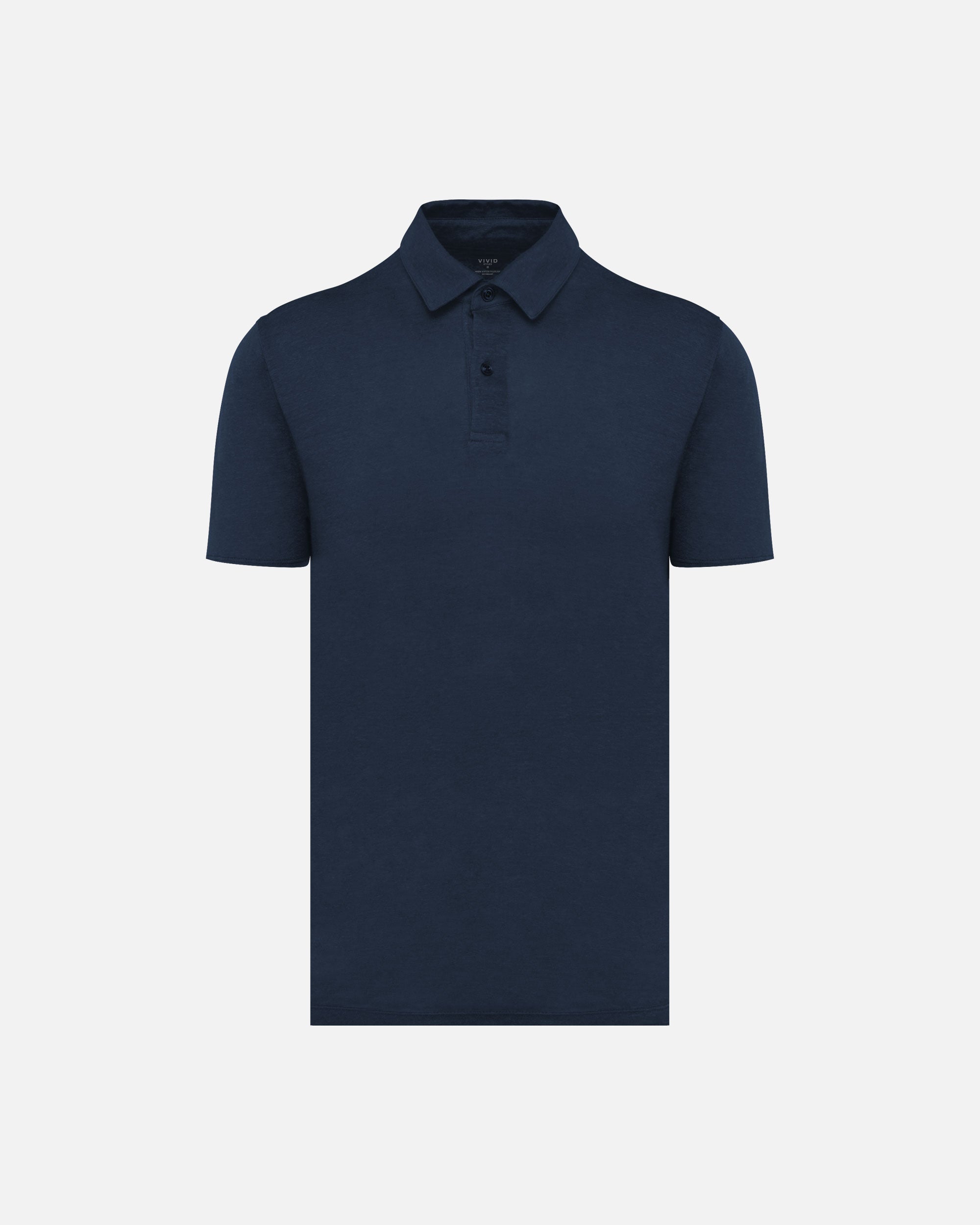 Herren Polo Leinenshirt Navy Blue von VIVID
