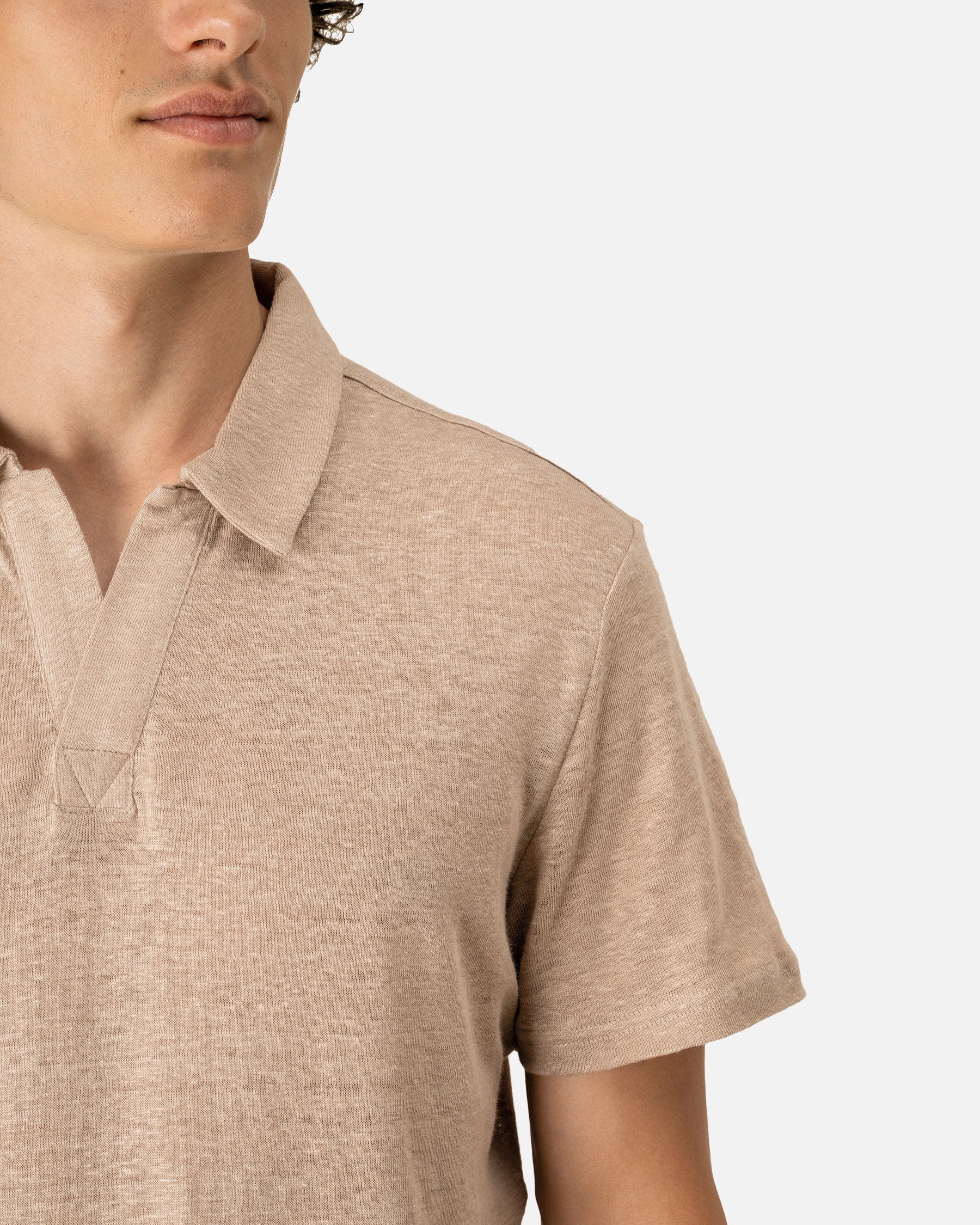 Herren Polo Leinenhemd