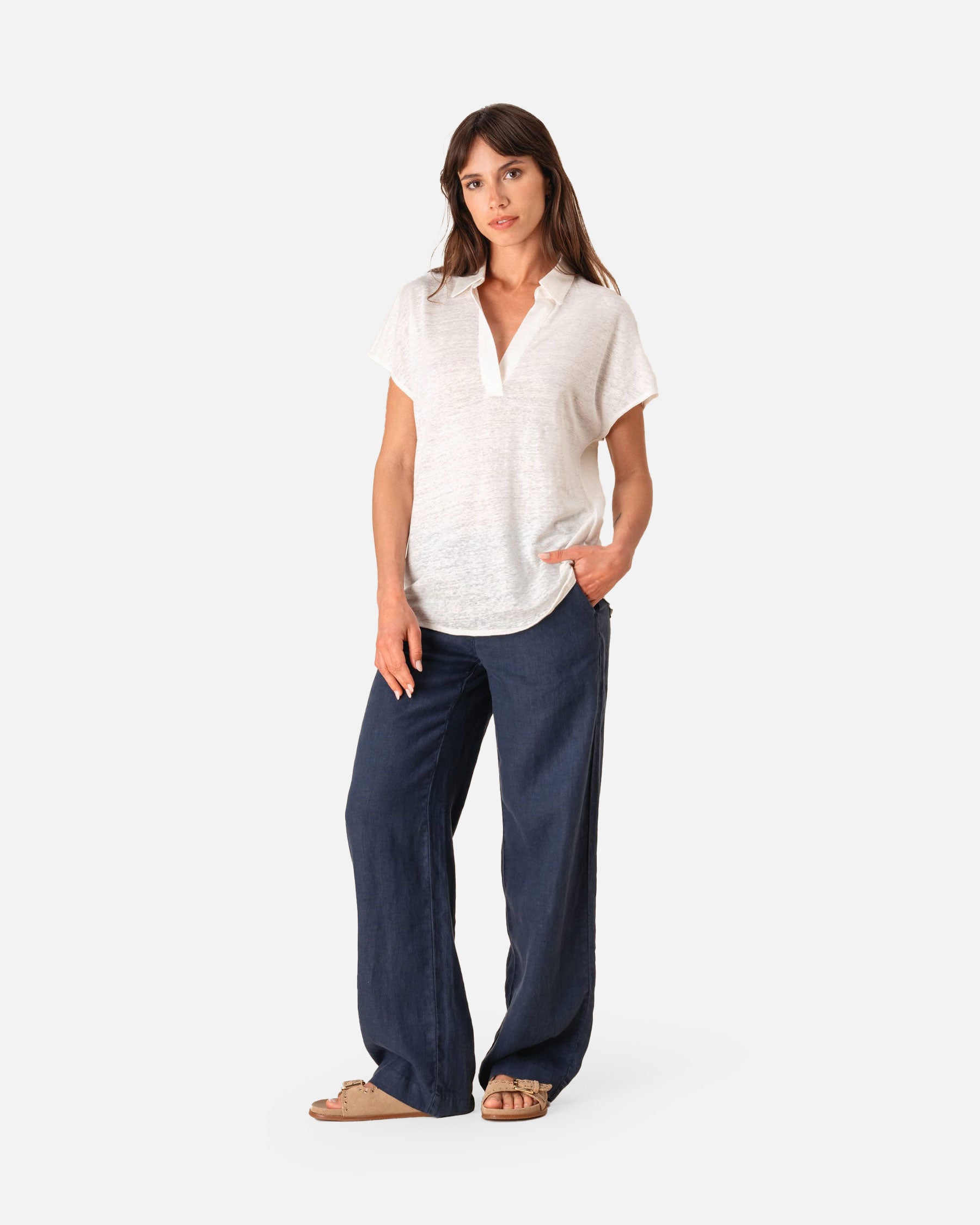Damen Polo Leinenshirt von VIVID