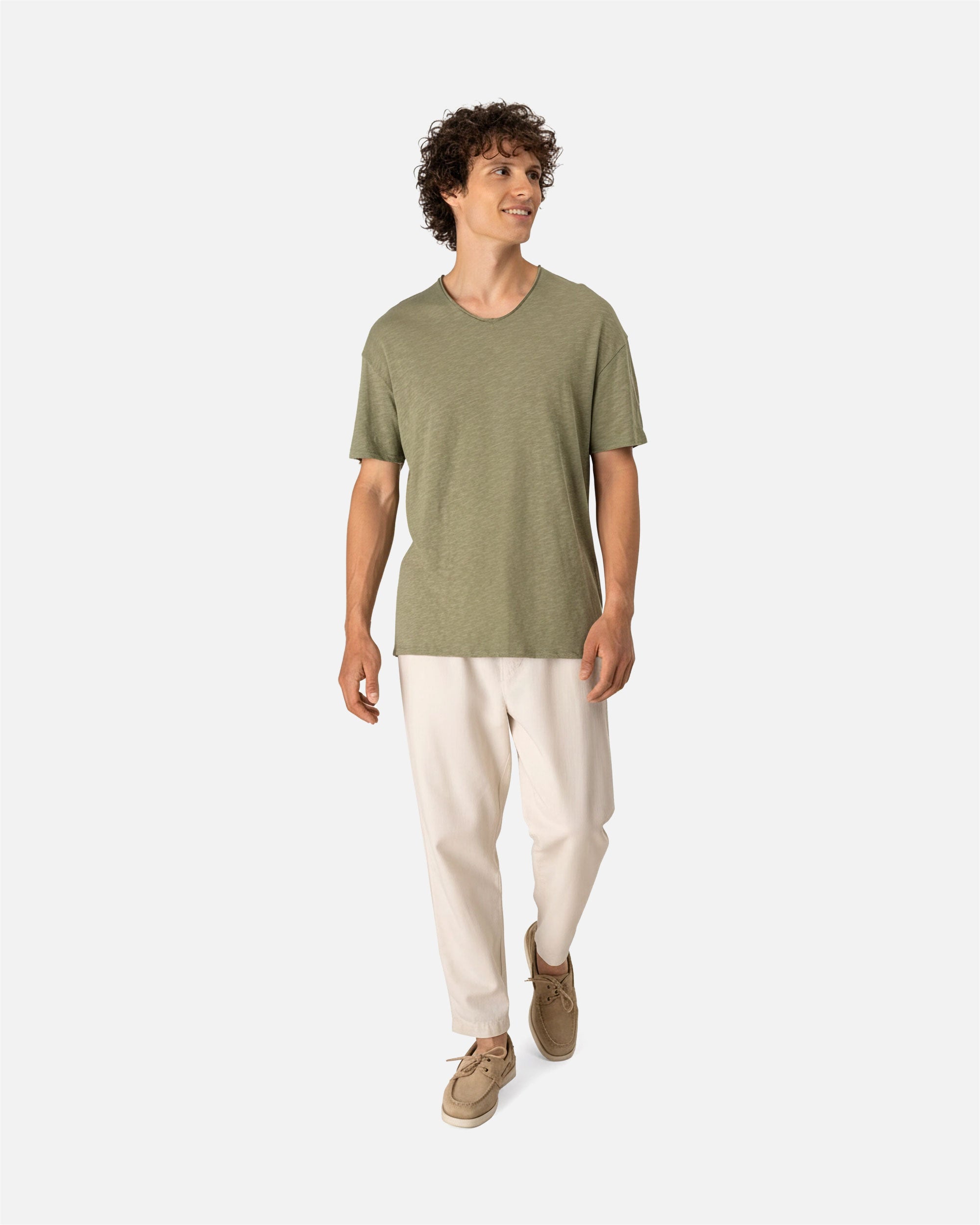 Herren Slub T-Shirt mit V-Ausschnitt von VIVID
