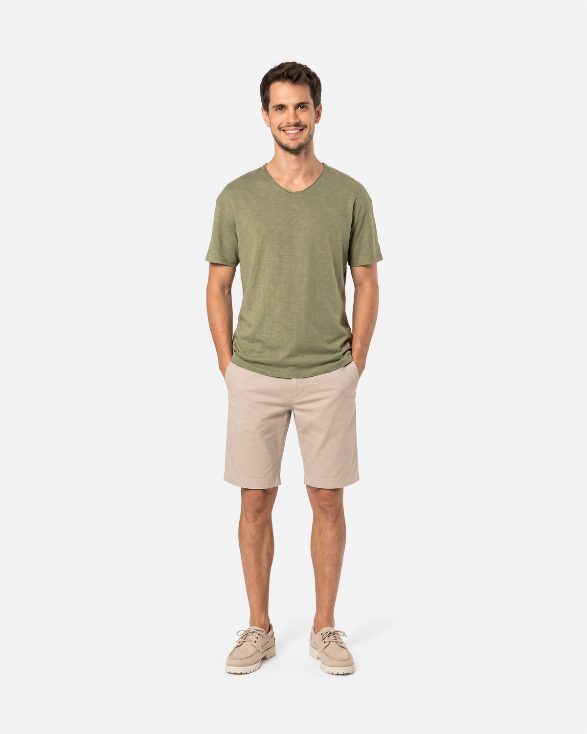 Herren Slub T-Shirt mit V-Ausschnitt von VIVID