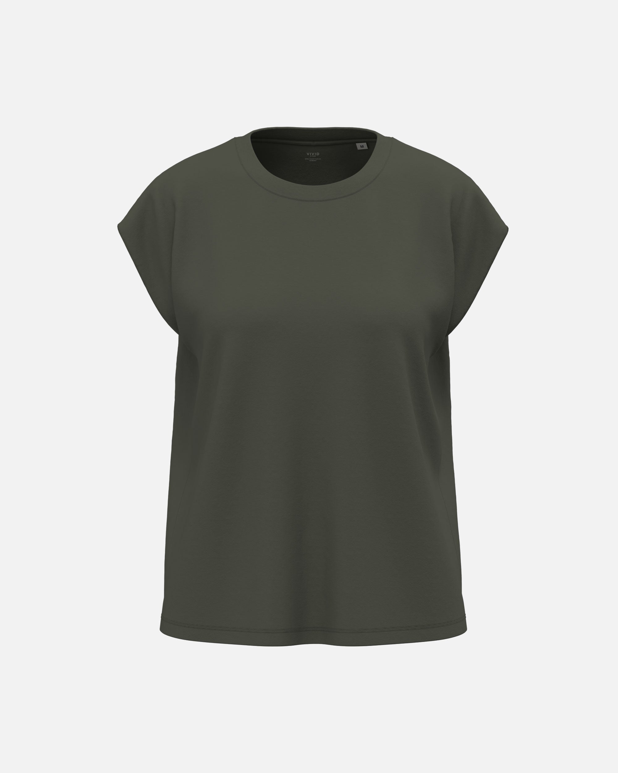 Übergroßes Damen Top mit Schulterpolstern Khaki von VIVID