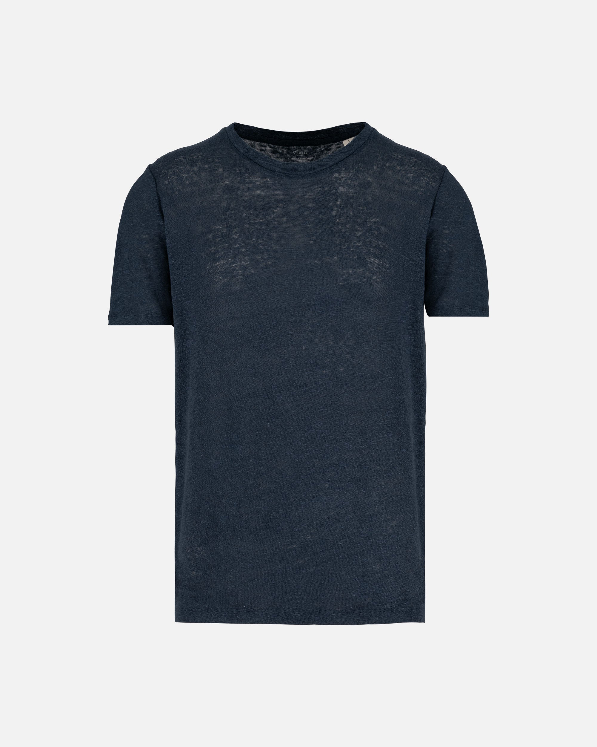 Herren Leinen T-Shirt Navy Blue von VIVID