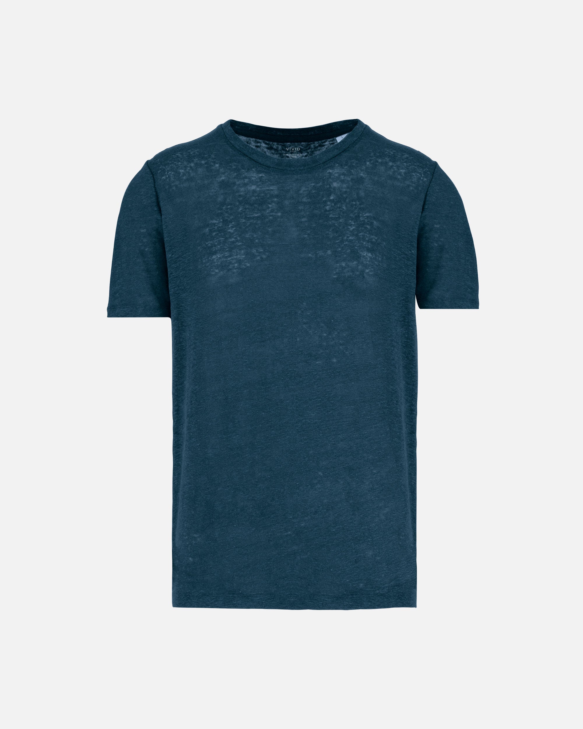 Herren Leinen T-Shirt Peacock Blue von VIVID