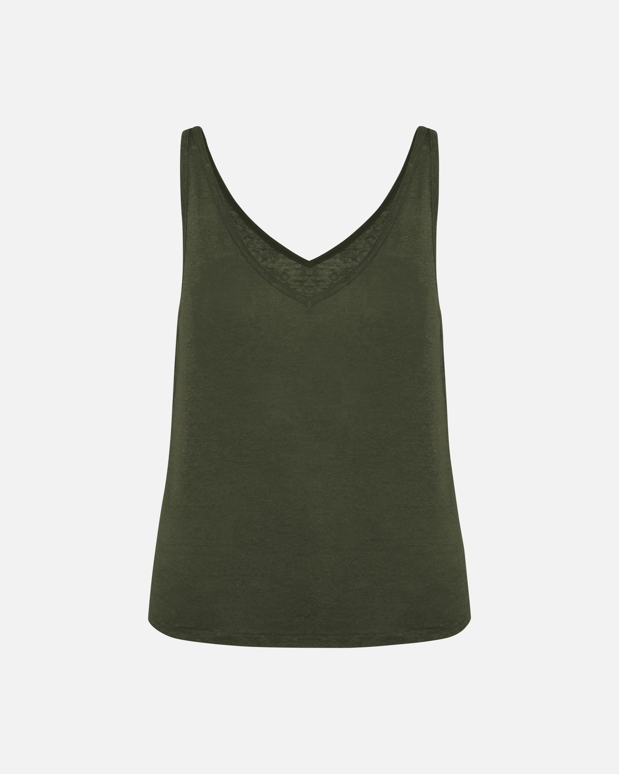 Damen Leinen Top Khaki von VIVID