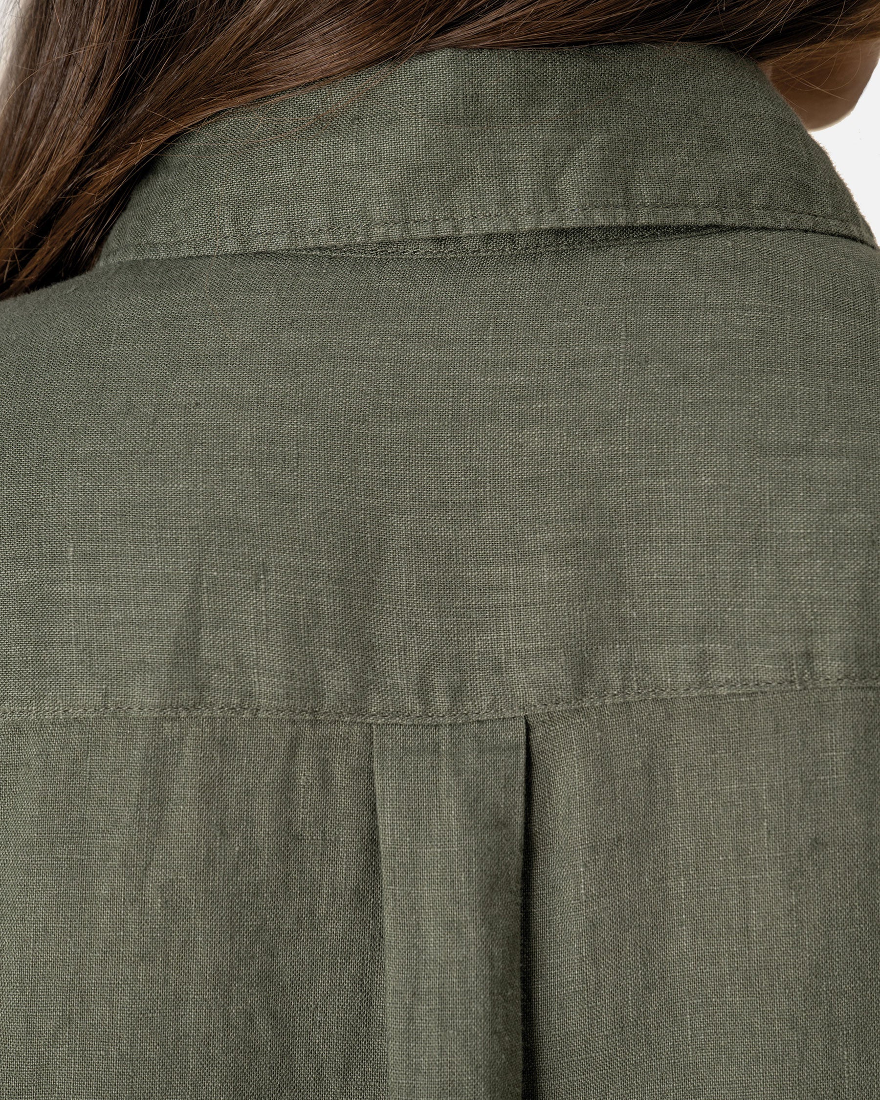 Damen Hemdblusen Leinenkleid