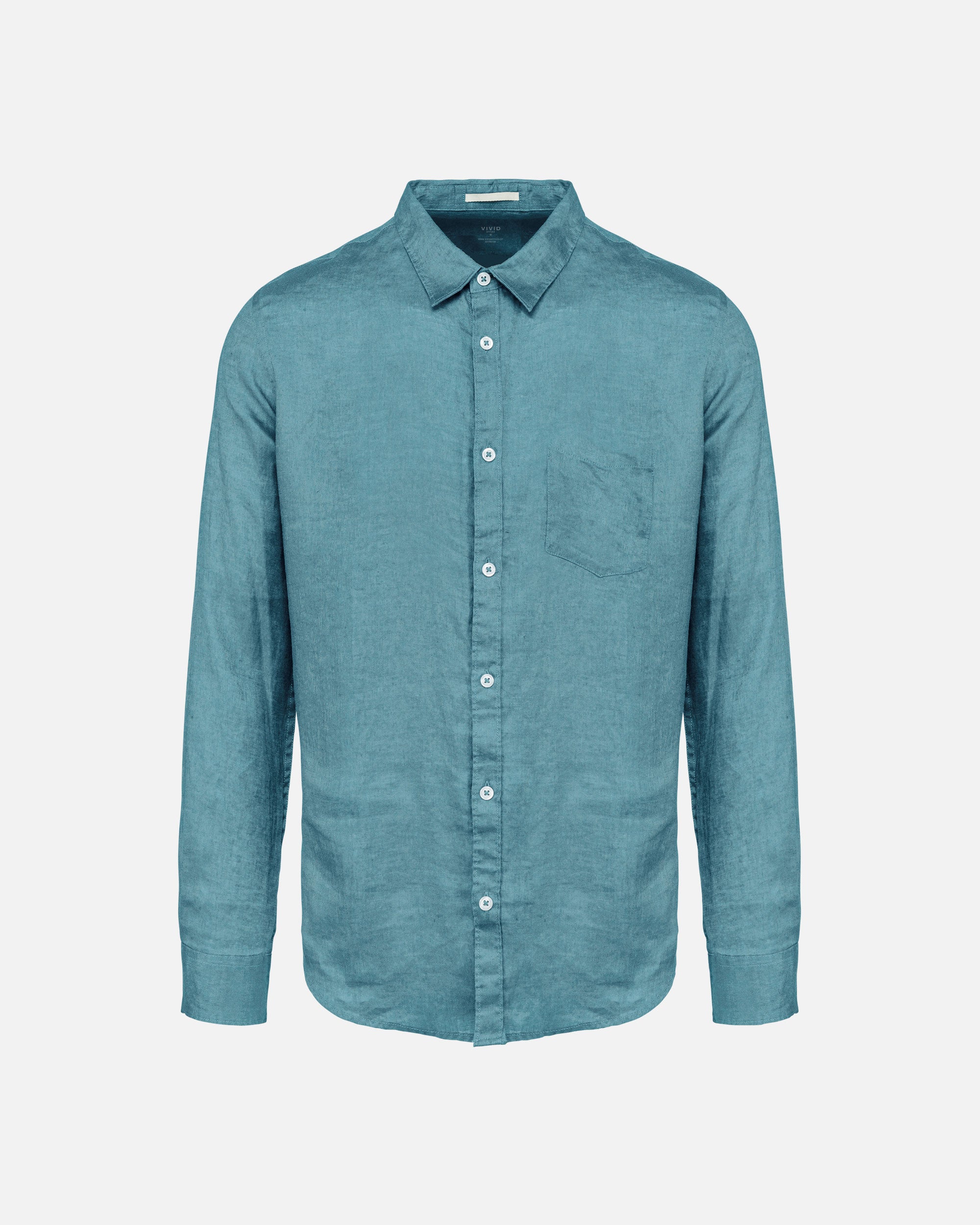 Leichtes Herren Leinenhemd Adriatic Blue von VIVID