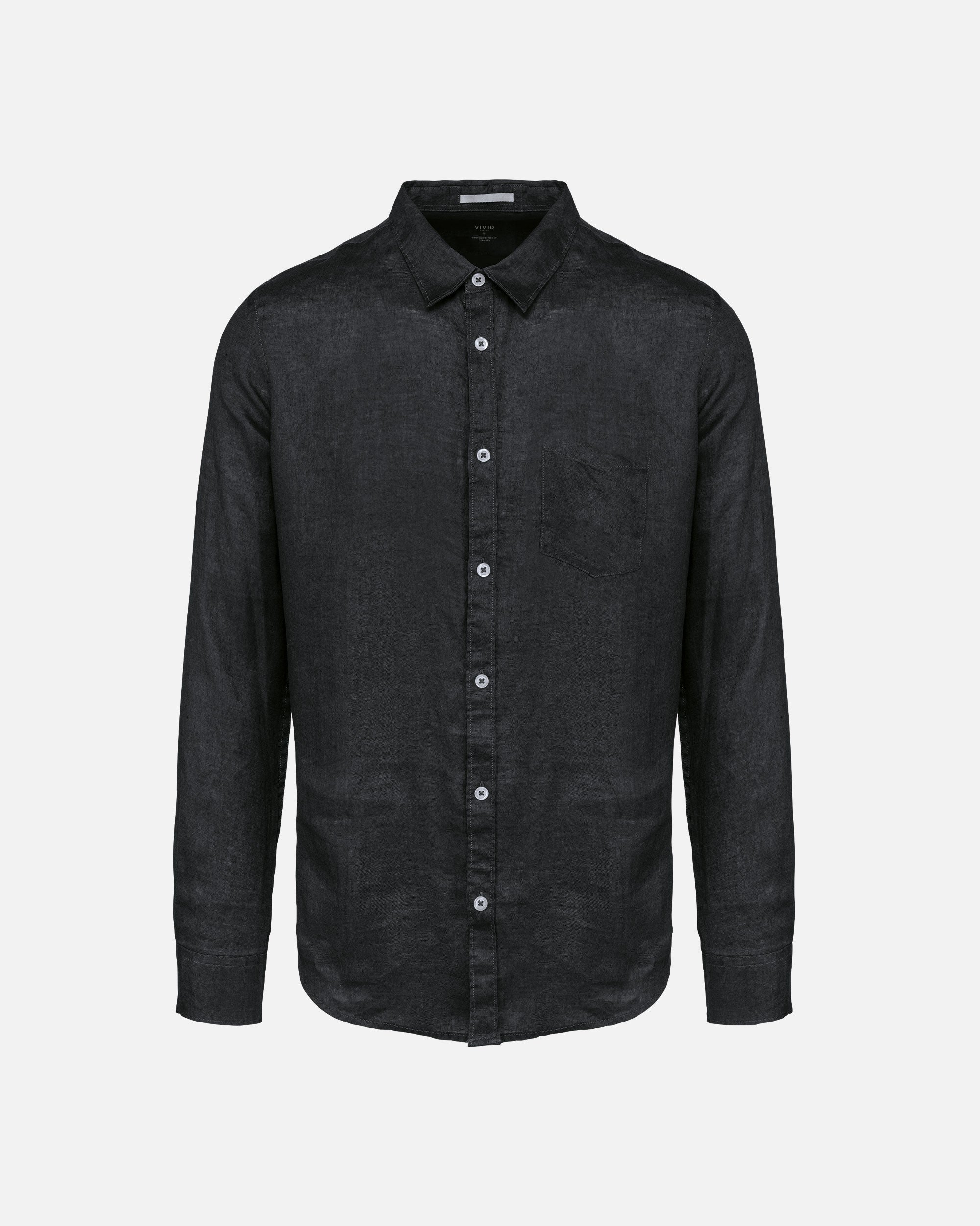 Leichtes Herren Leinenhemd Black von VIVID