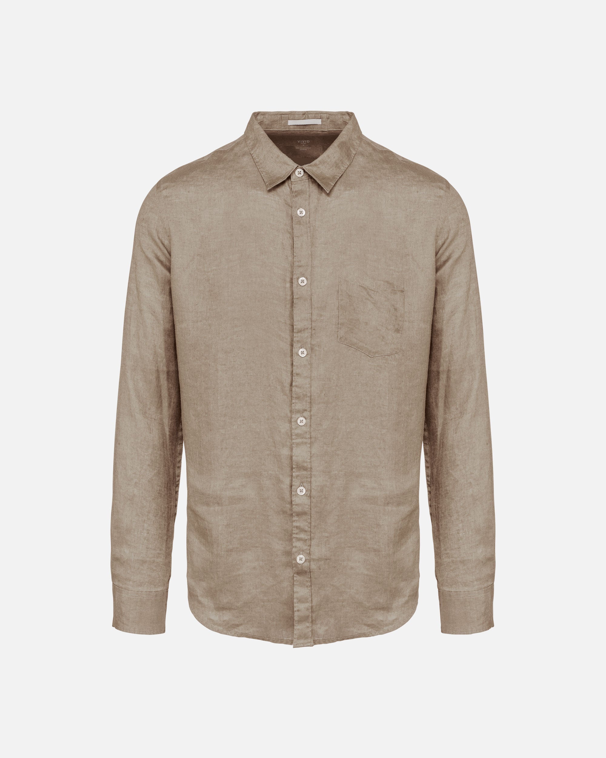 Leichtes Herren Leinenhemd Cream Coffee von VIVID