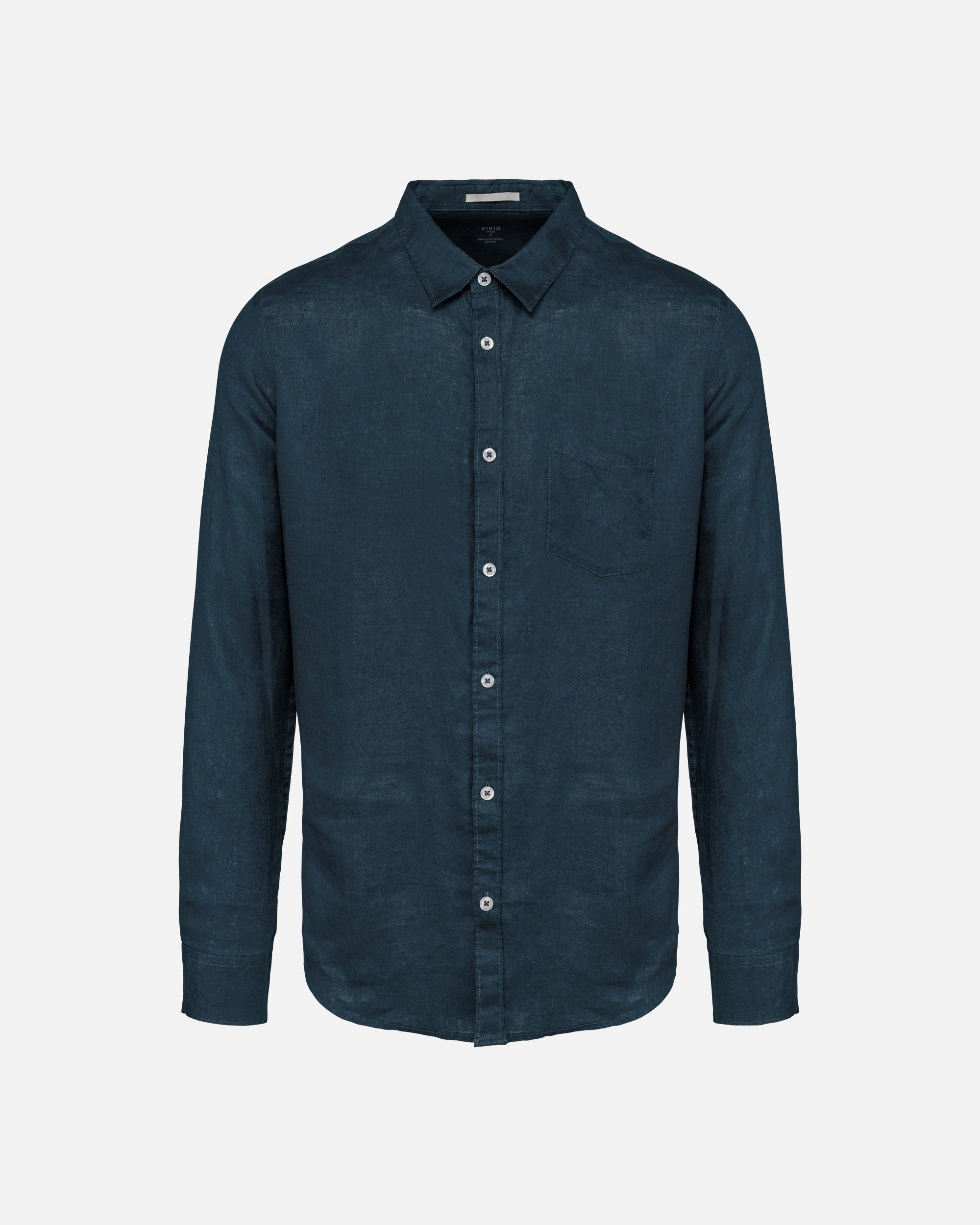 Leichtes Herren Leinenhemd Navy Blue von VIVID