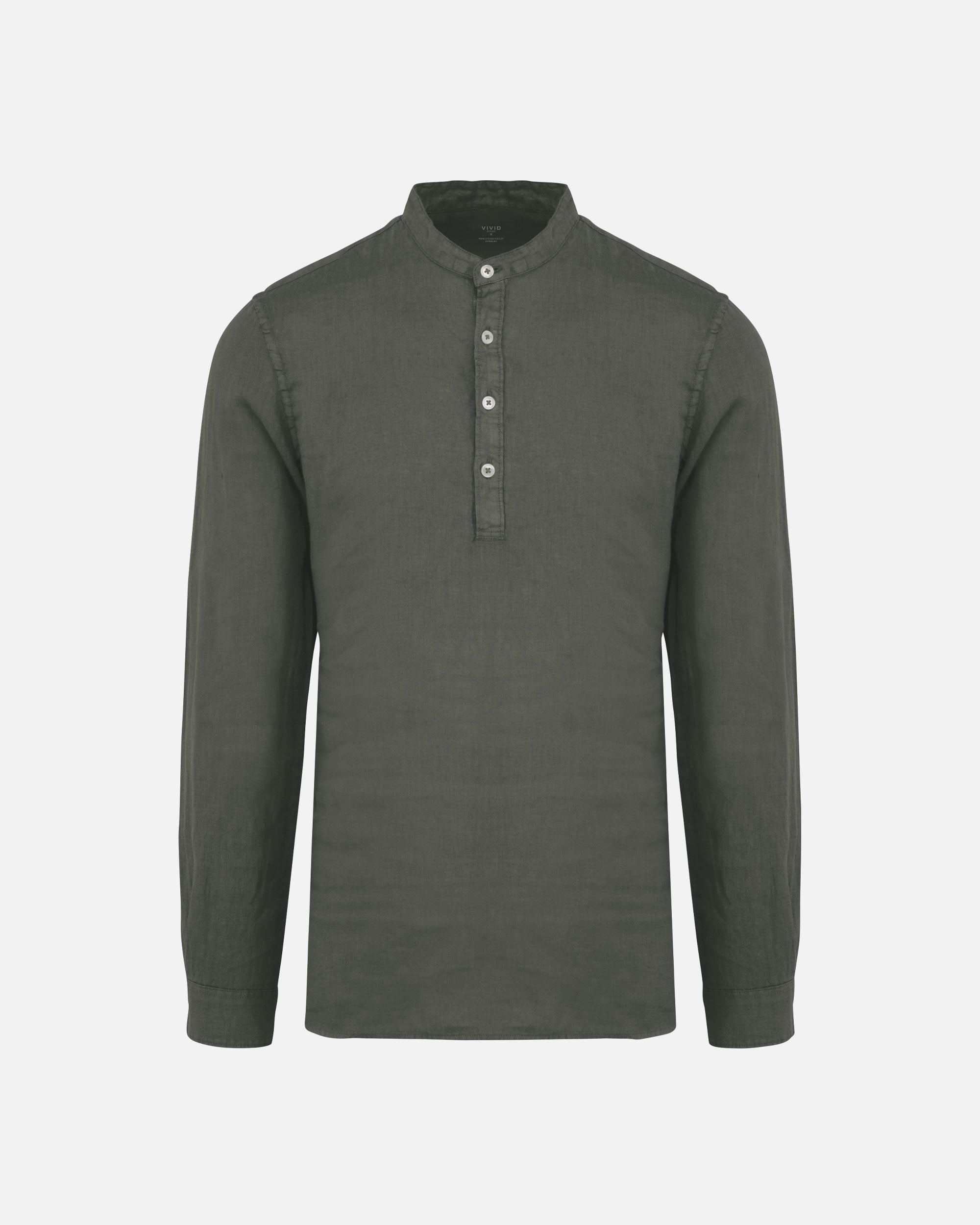 Ausgewaschenes Herren Leinenhemd Khaki von VIVID