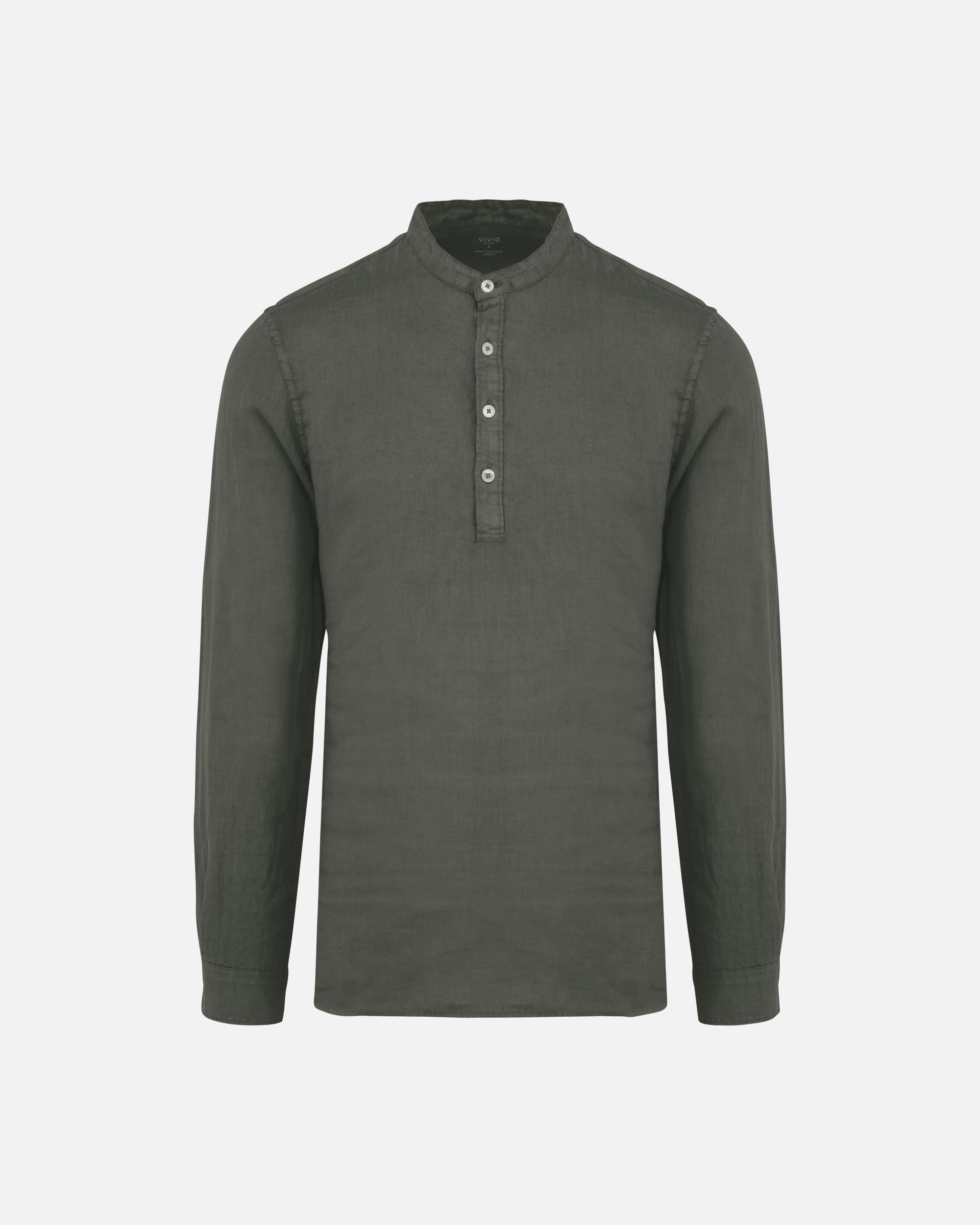 Ausgewaschenes Herren Leinenhemd Khaki von VIVID
