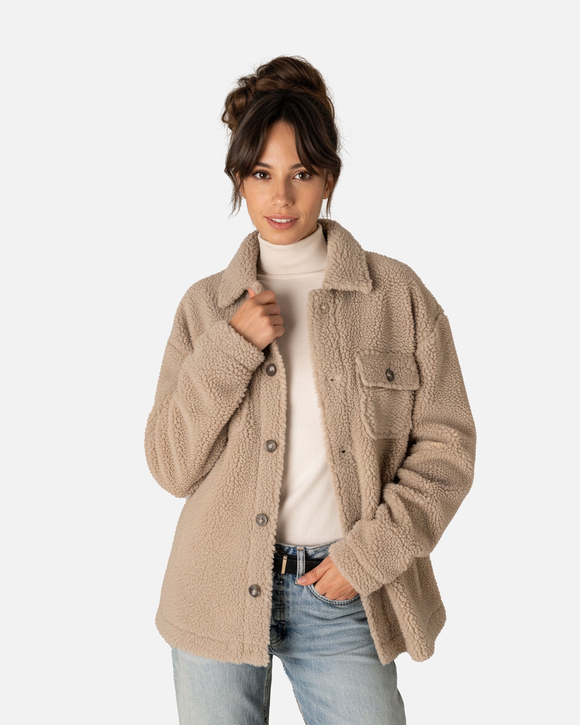 Unisex Sherpa Jacke Desert Sand von VIVID