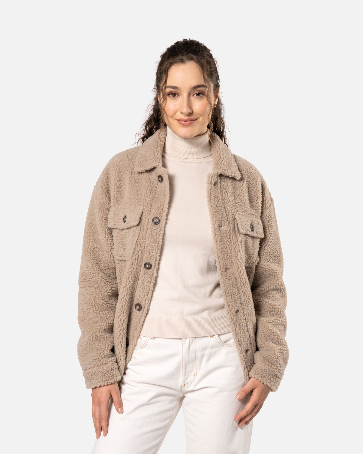 Unisex Sherpa Jacke Desert Sand von VIVID