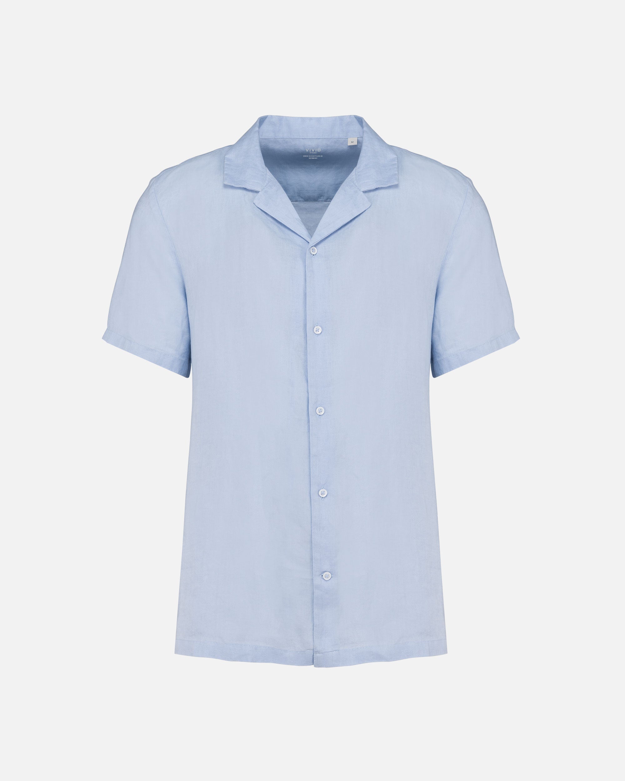 Leichtes Herren Kurzarm Leinenhemd Linen Blue von VIVID