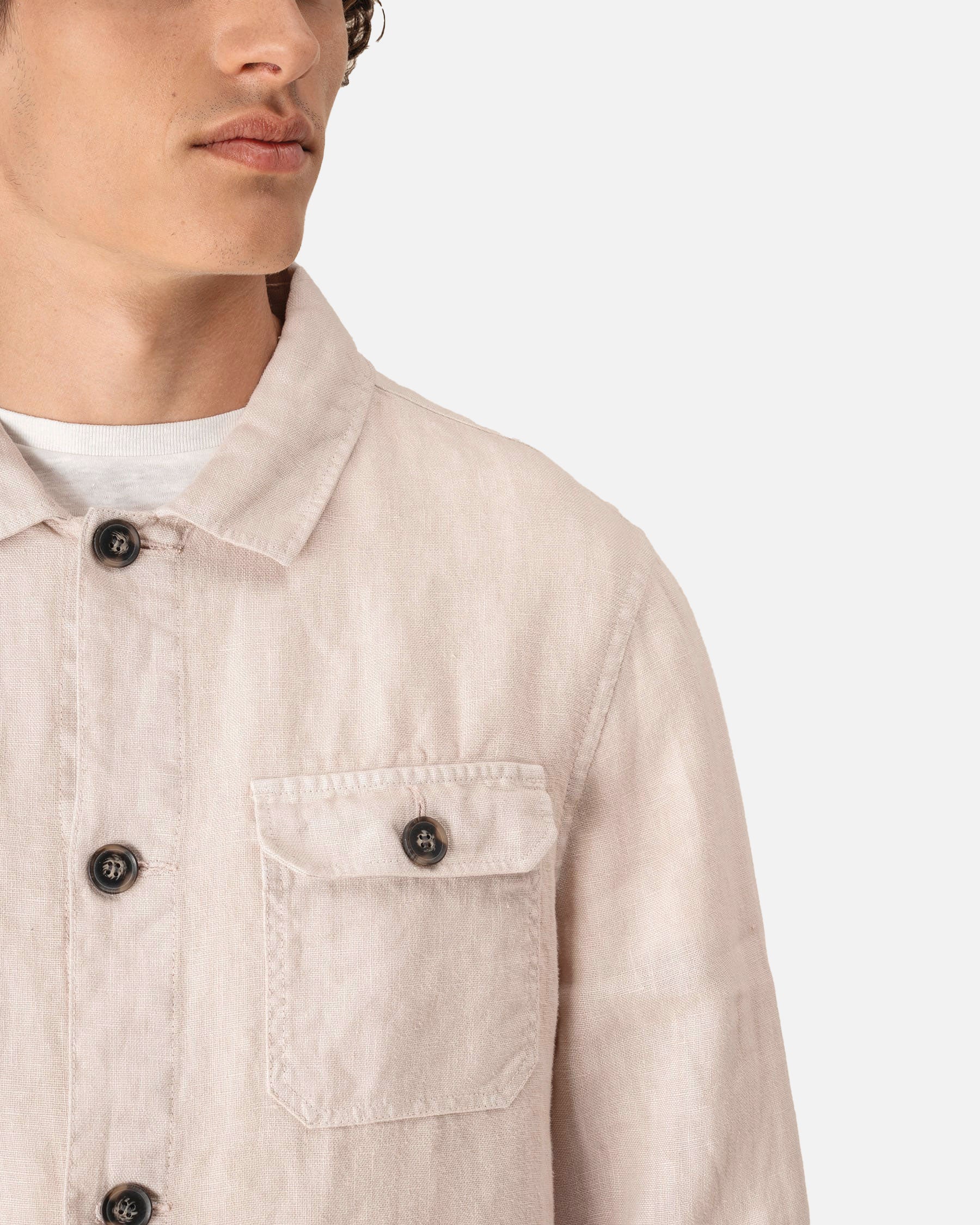 Ausgewaschene Herren Leinen Hemdjacke von VIVID