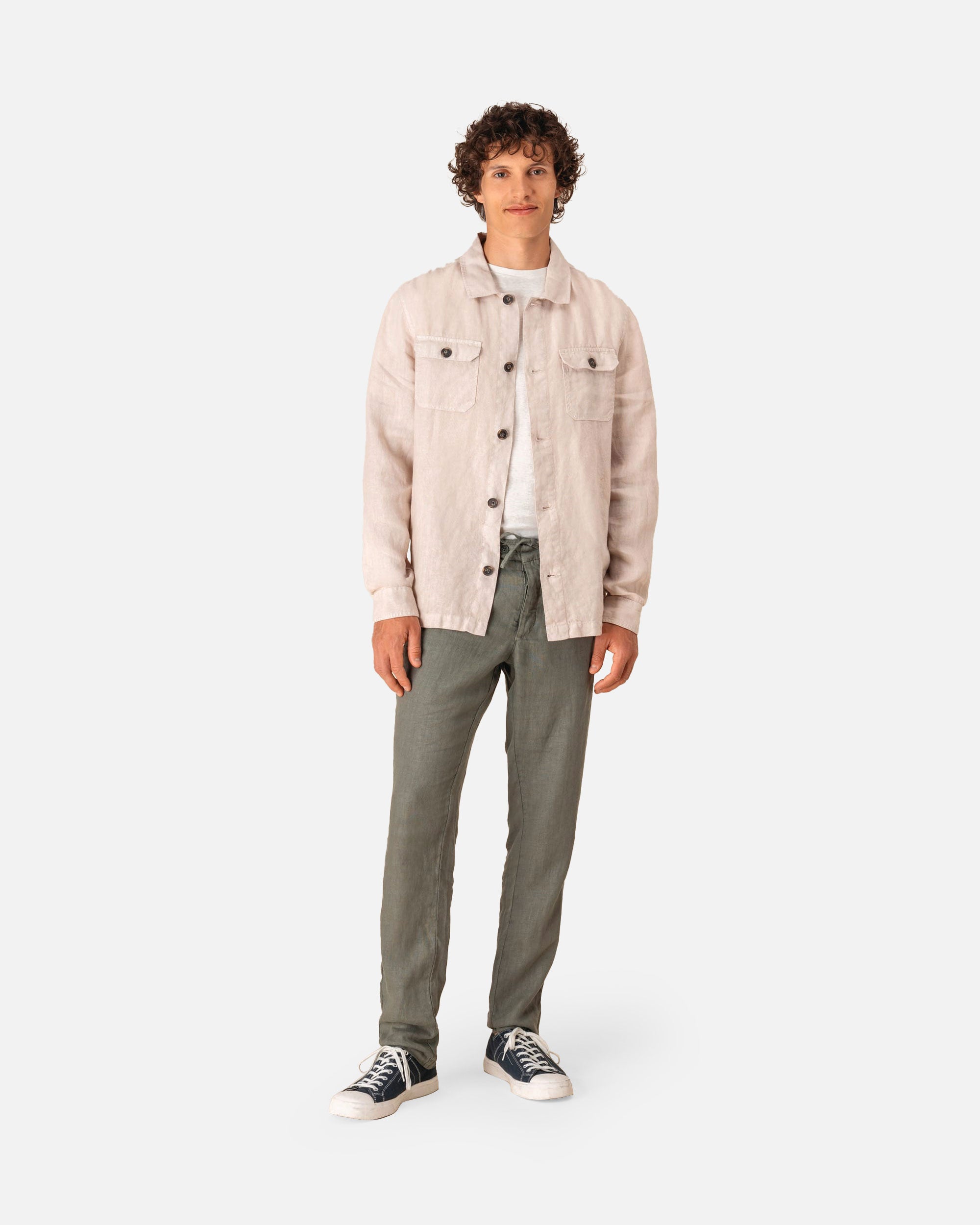 Ausgewaschene Herren Leinen Hemdjacke von VIVID