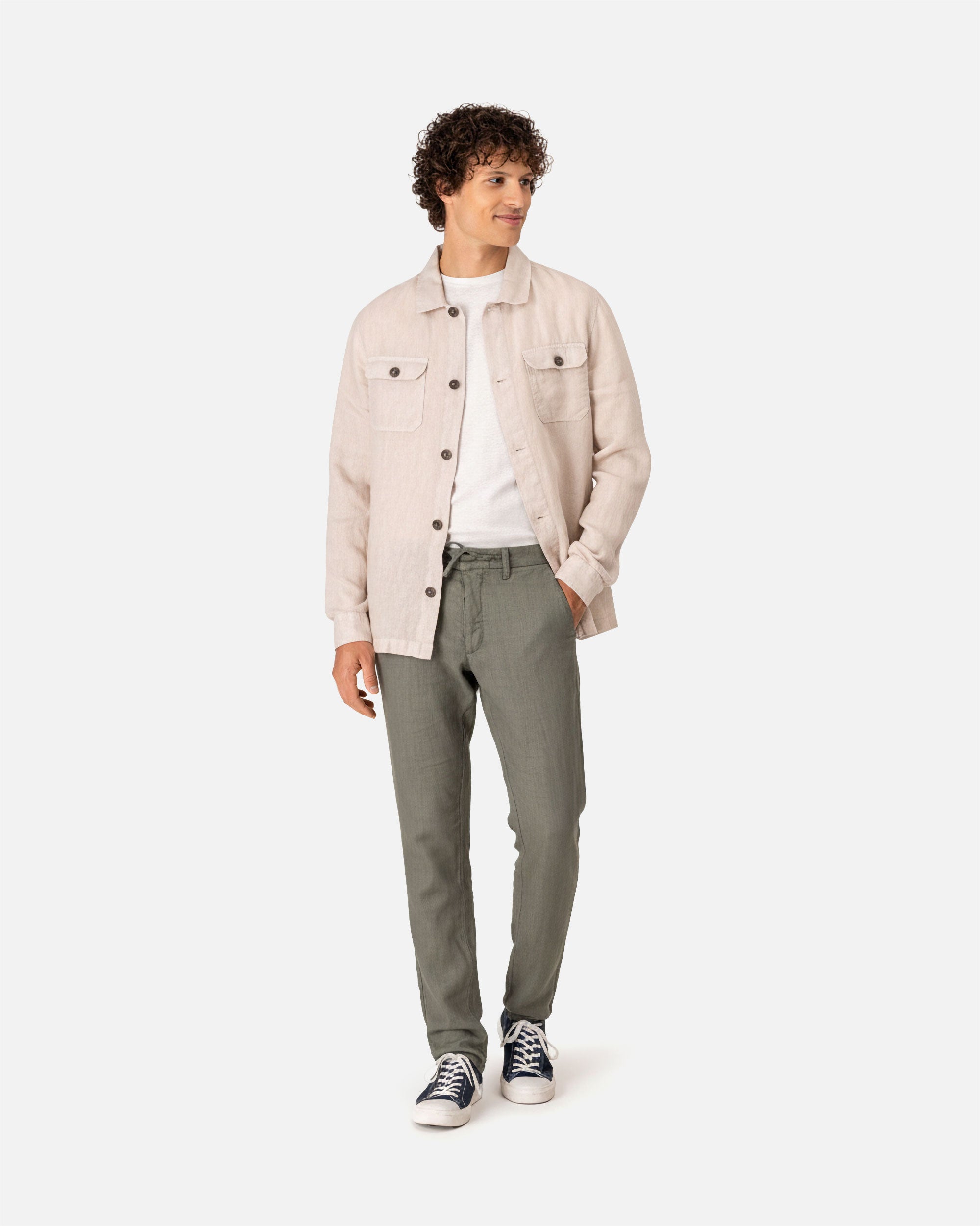 Ausgewaschene Herren Leinen Hemdjacke von VIVID