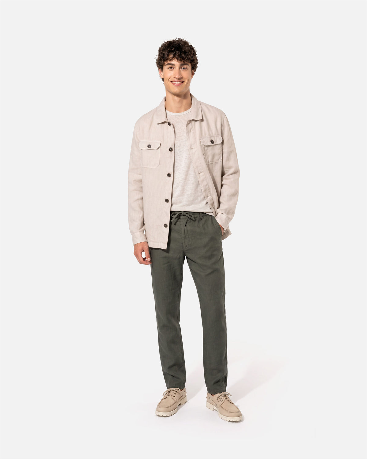 Ausgewaschene Herren Leinen Hemdjacke von VIVID