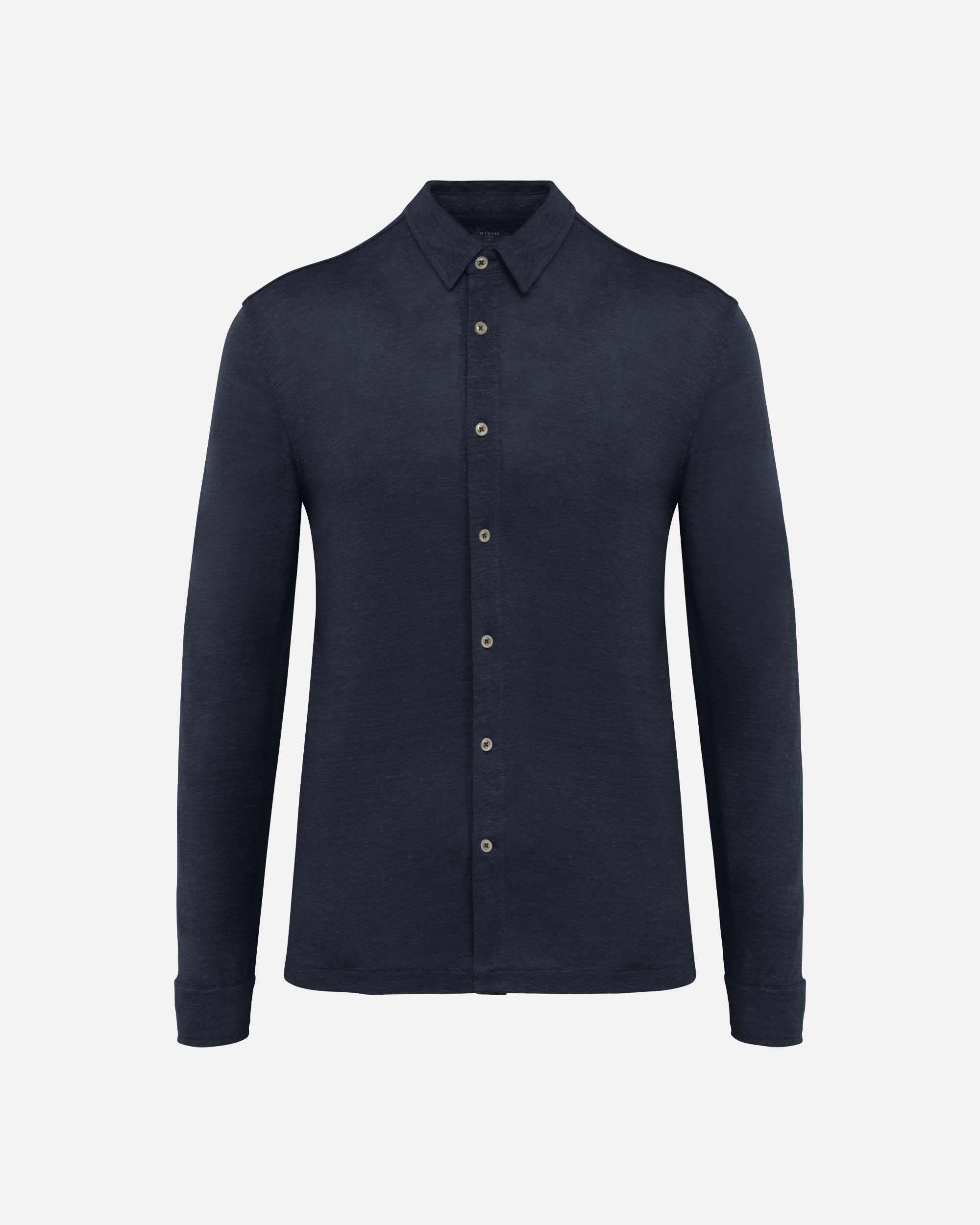 Klassisches Herren Leinenhemd Navy Blue von VIVID