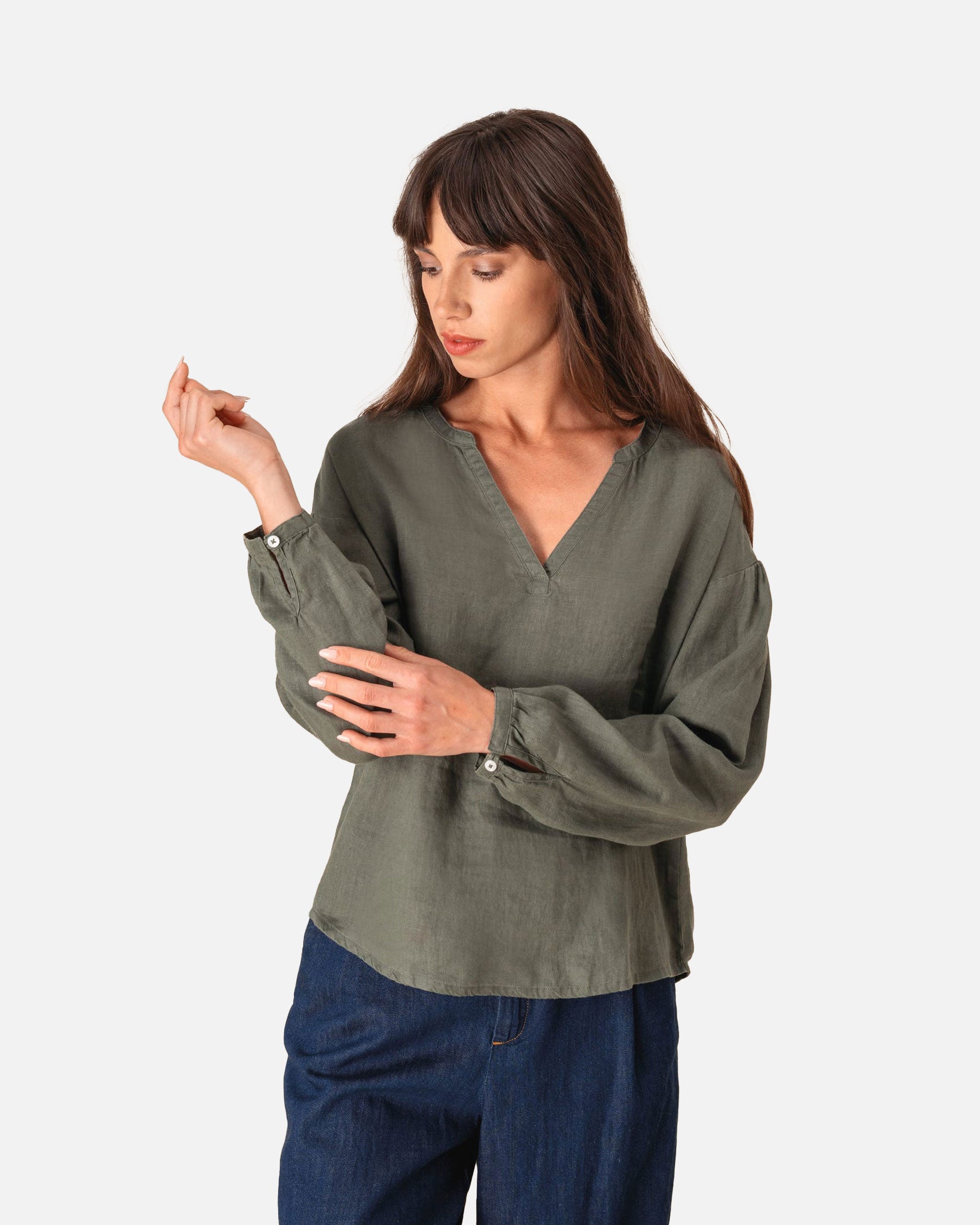 Damen Leinenkittel T-Shirt von VIVID