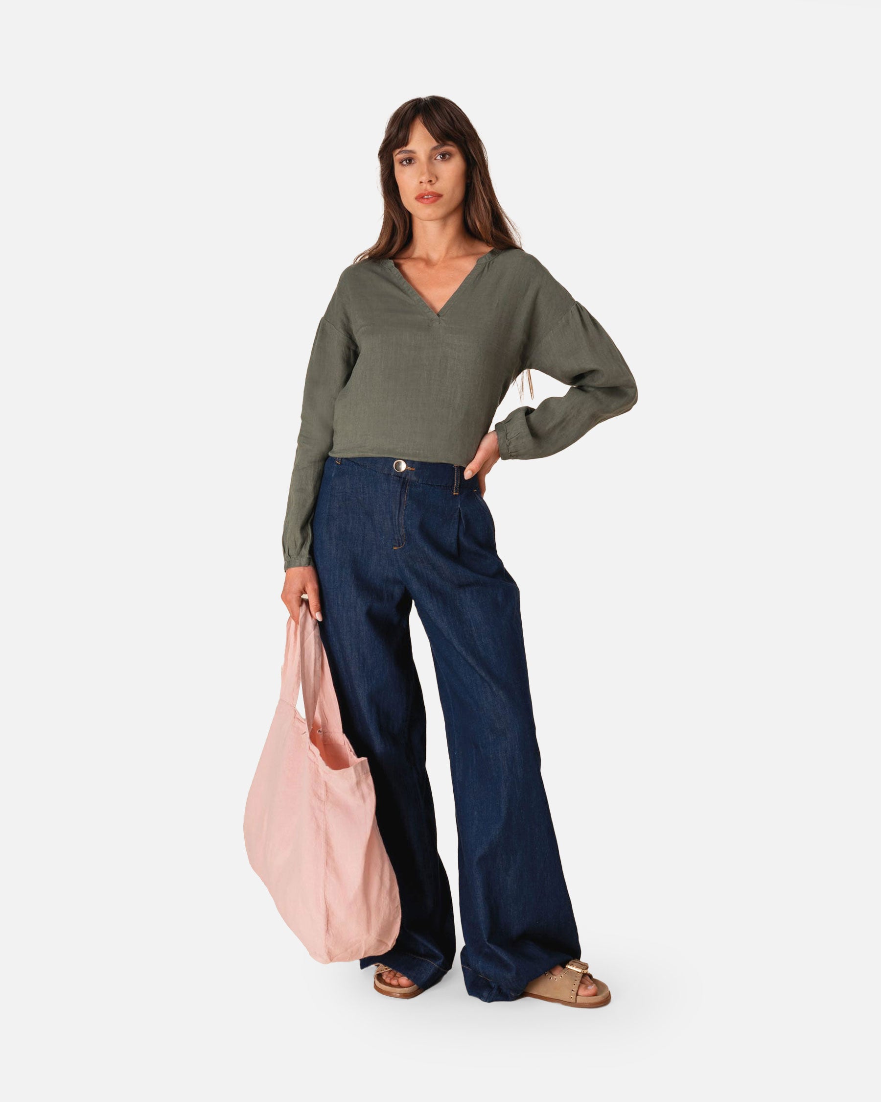 Damen Leinenkittel T-Shirt von VIVID