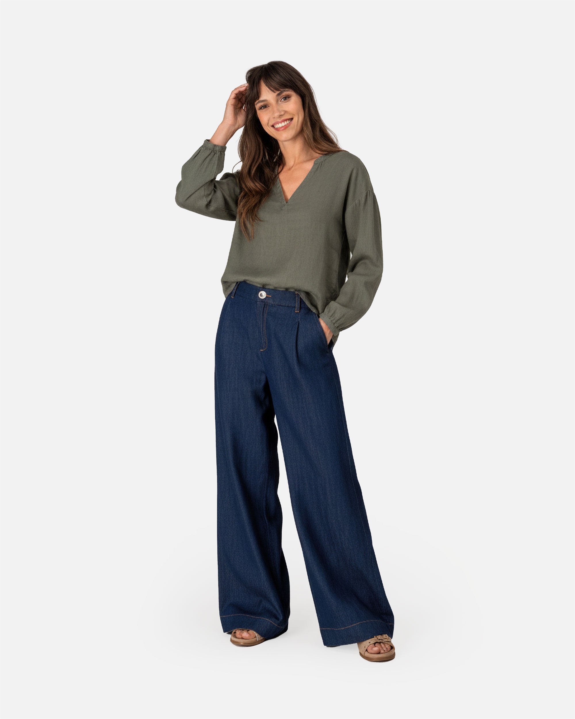 Damen Leinenkittel T-Shirt von VIVID