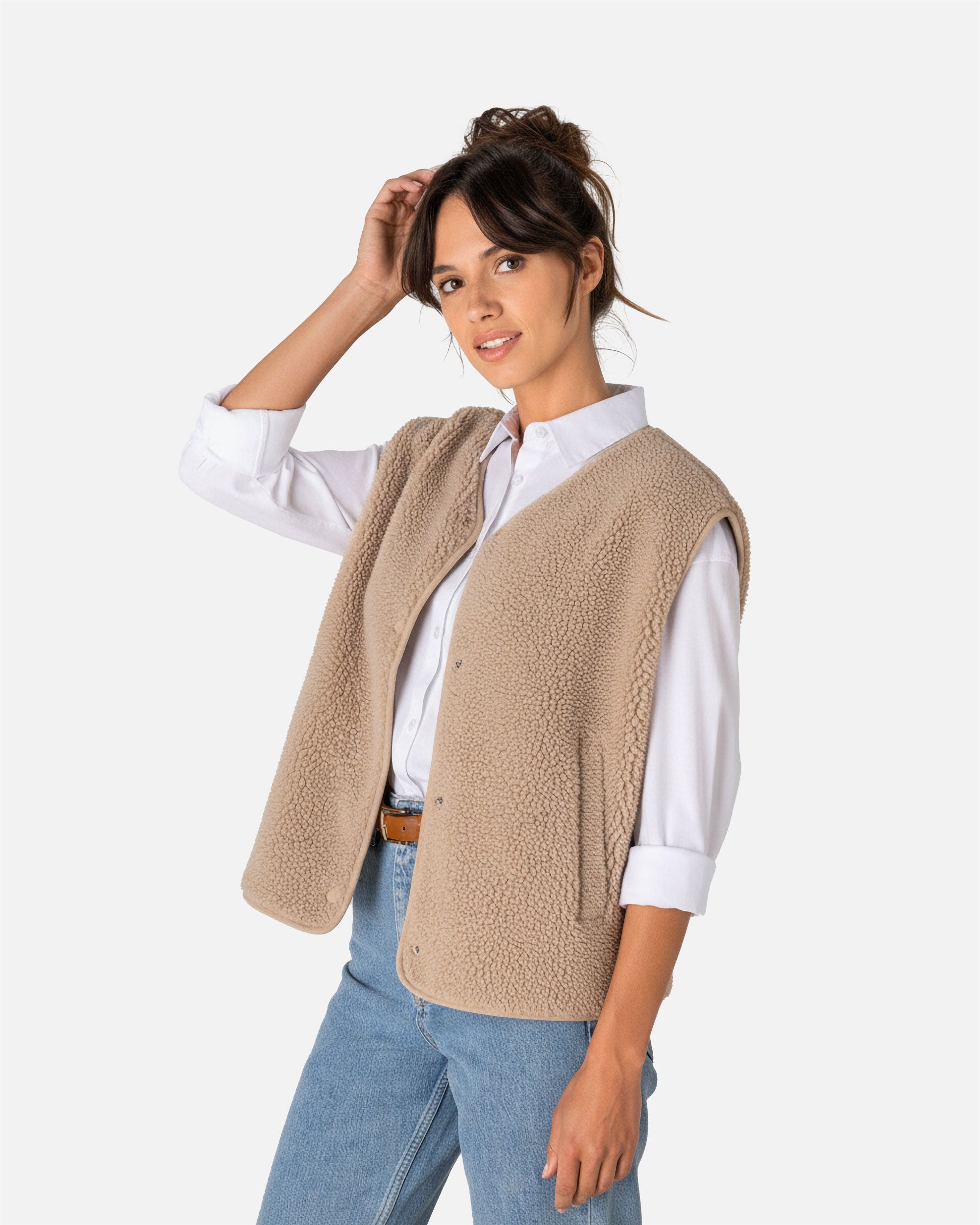 Damen Sherpa Weste Desert Sand von VIVID