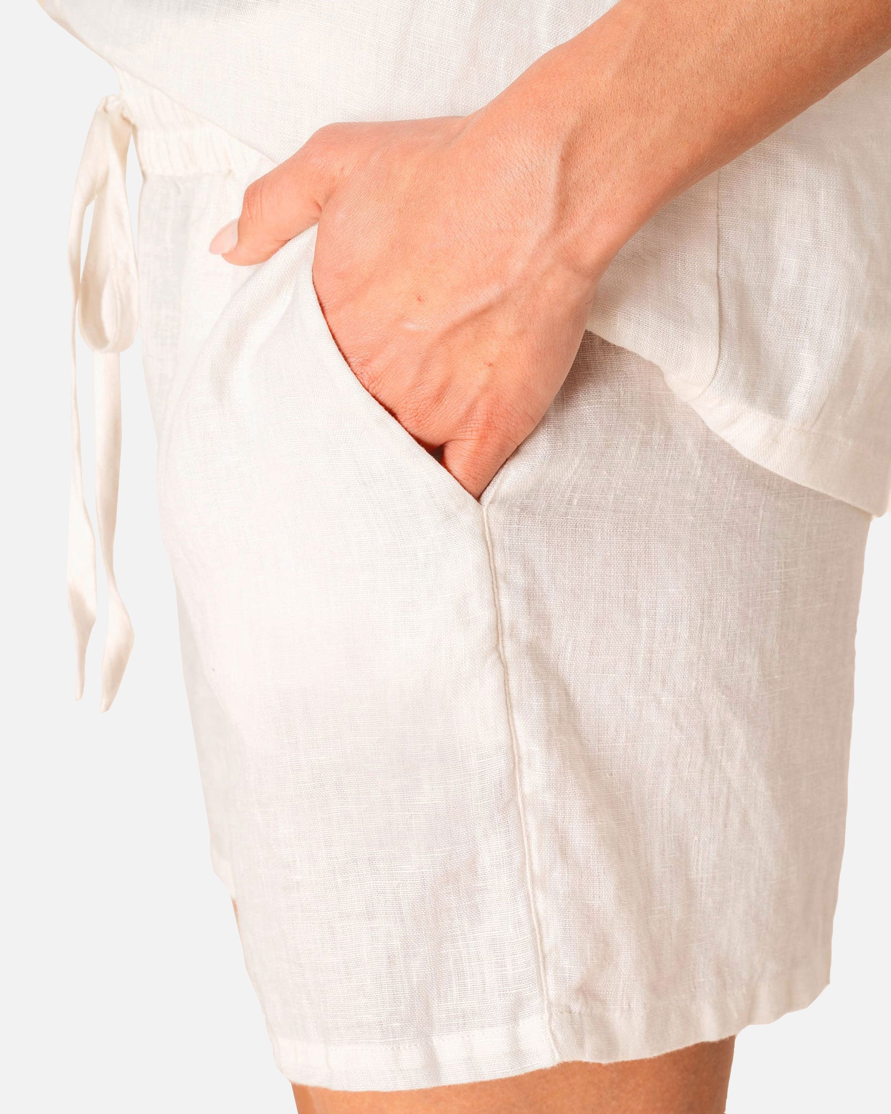 Damen Leinenshorts mit Kordelzug von VIVID