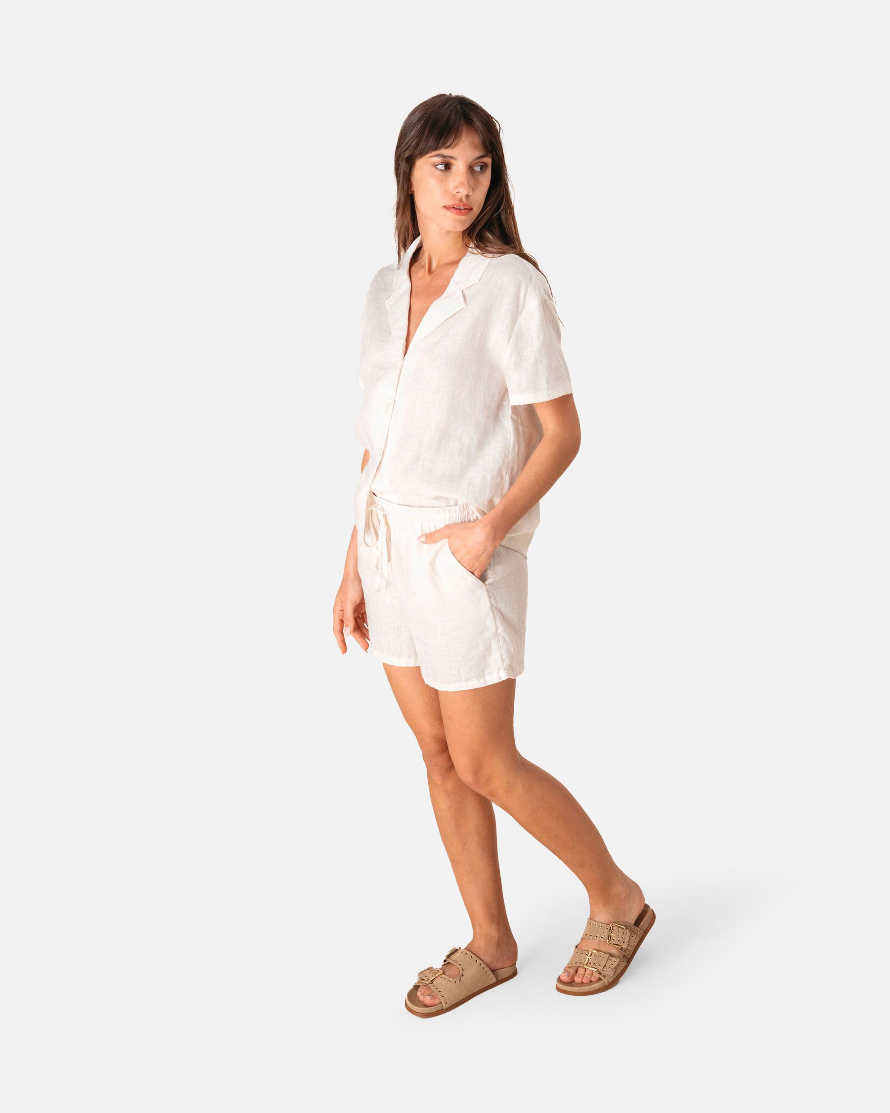 Damen Leinenshorts mit Kordelzug von VIVID