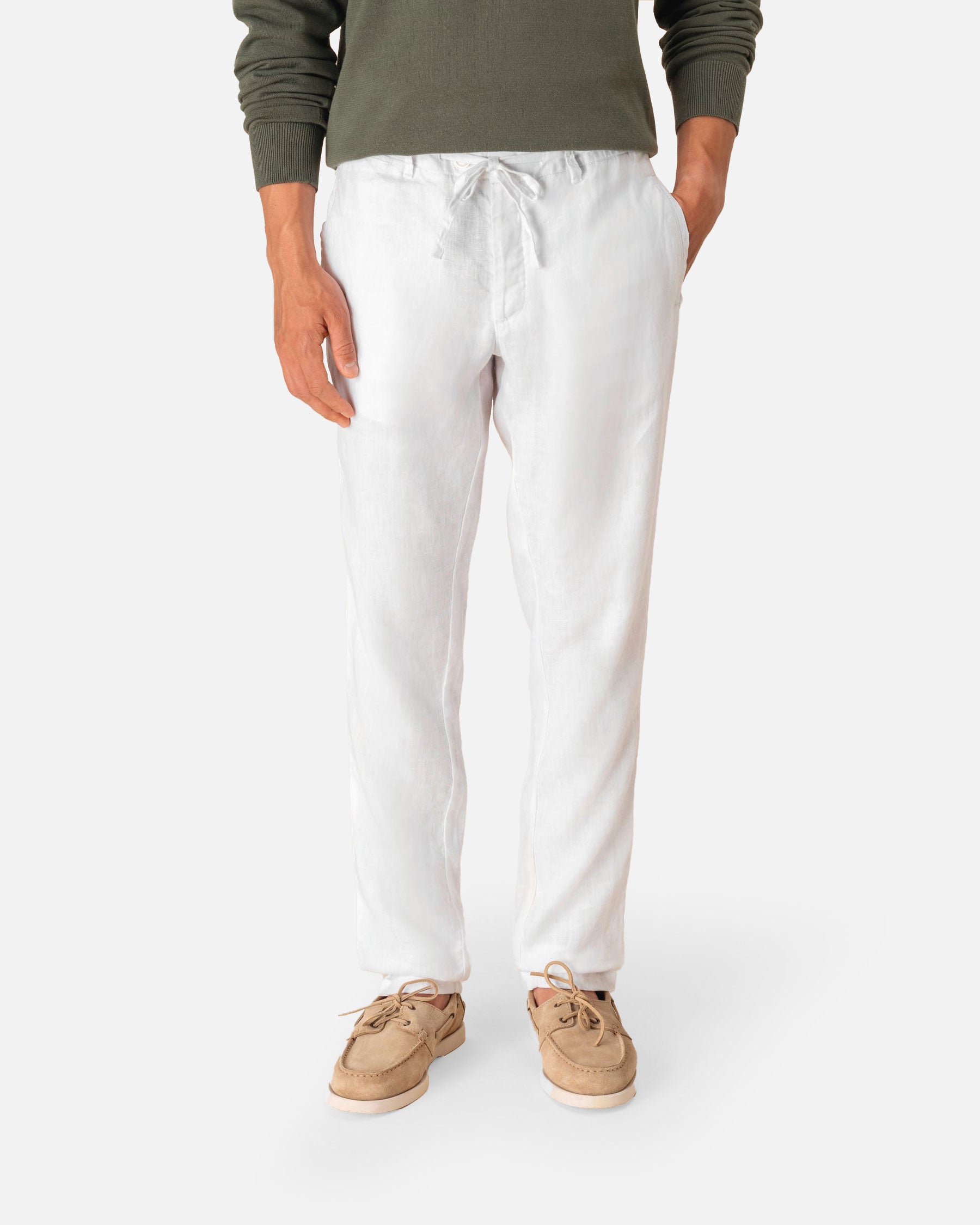 Ausgewaschene Herren Leinenhose White von VIVID