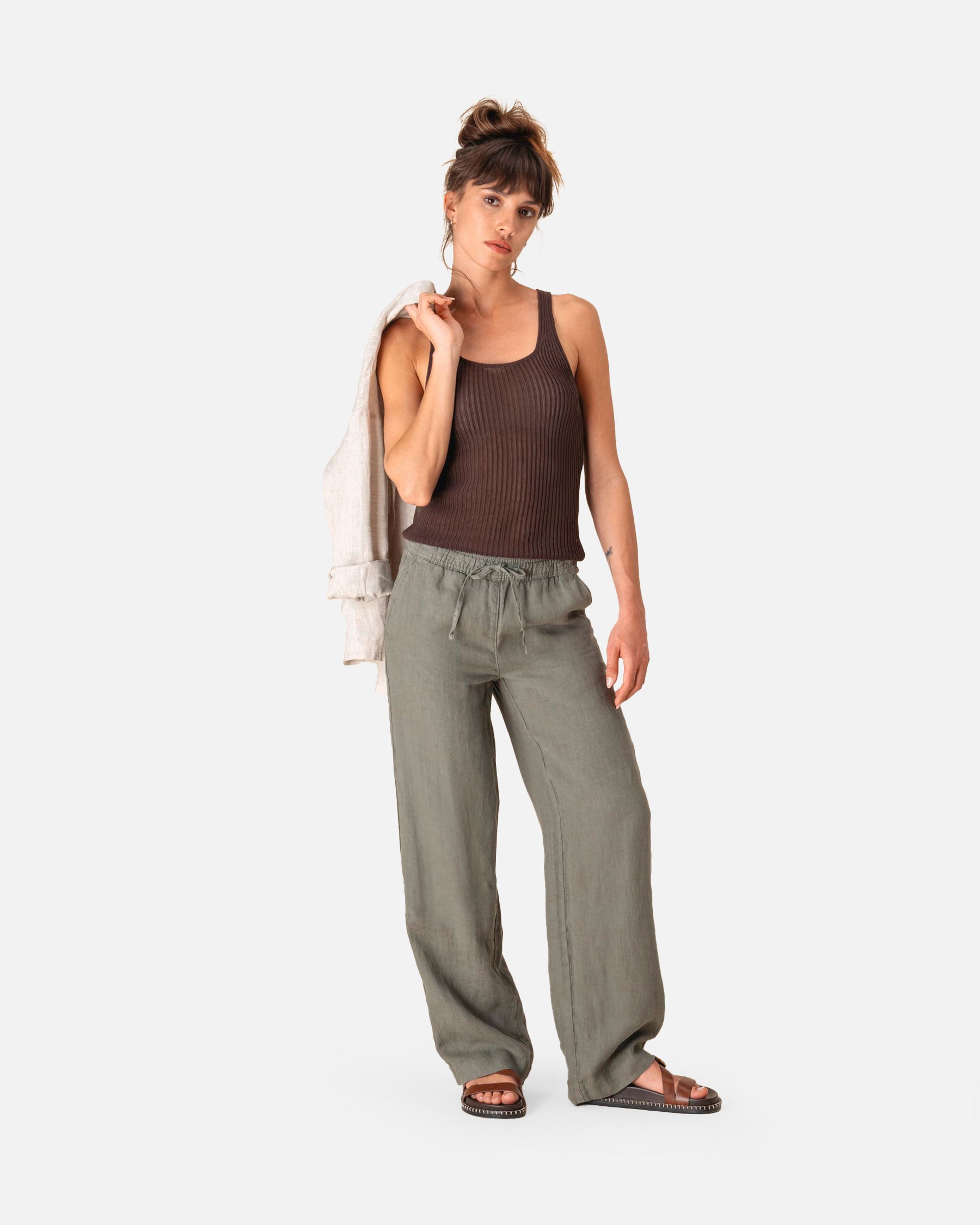 Ausgewaschene Damen Leinenhose von VIVID
