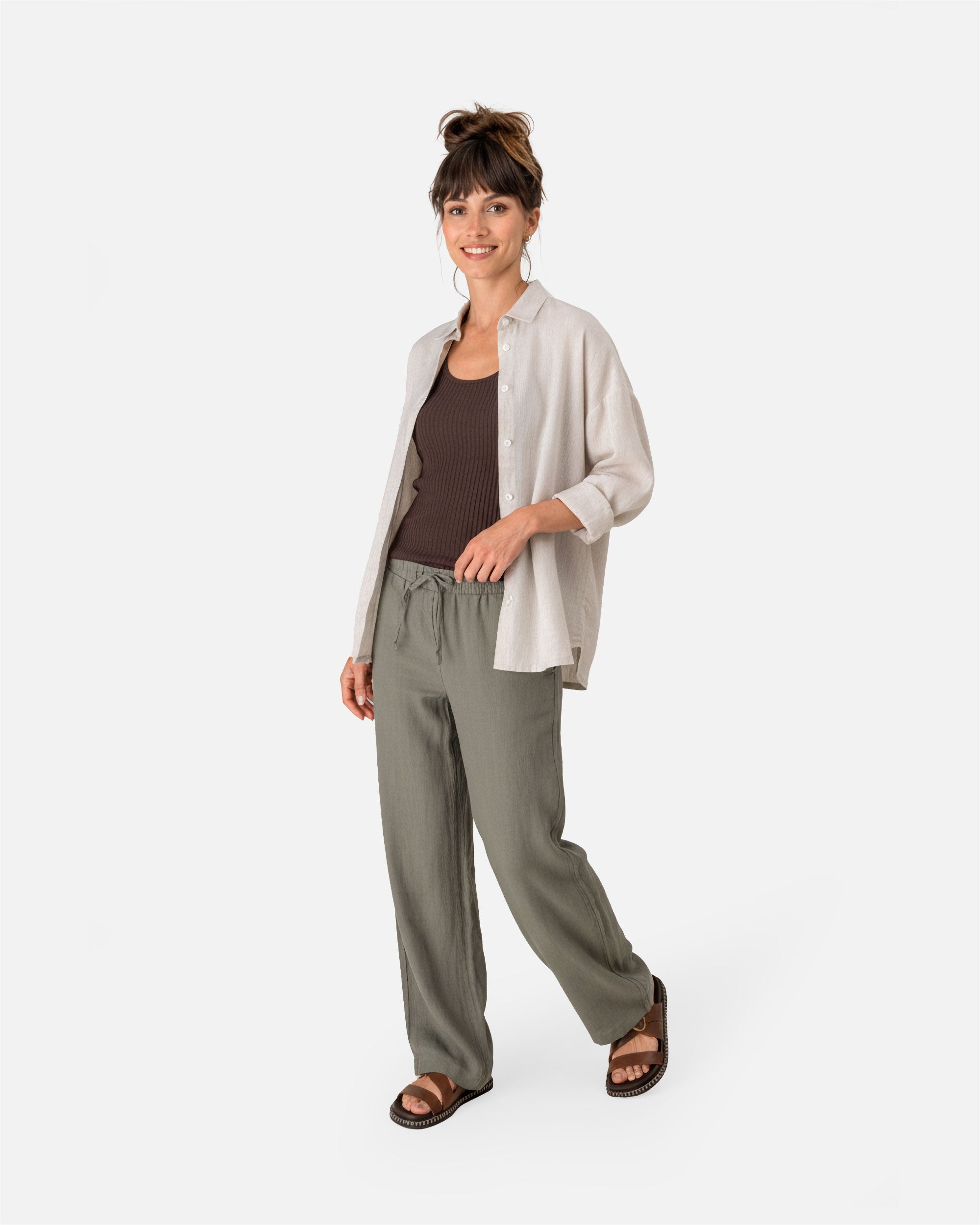 Ausgewaschene Damen Leinenhose von VIVID