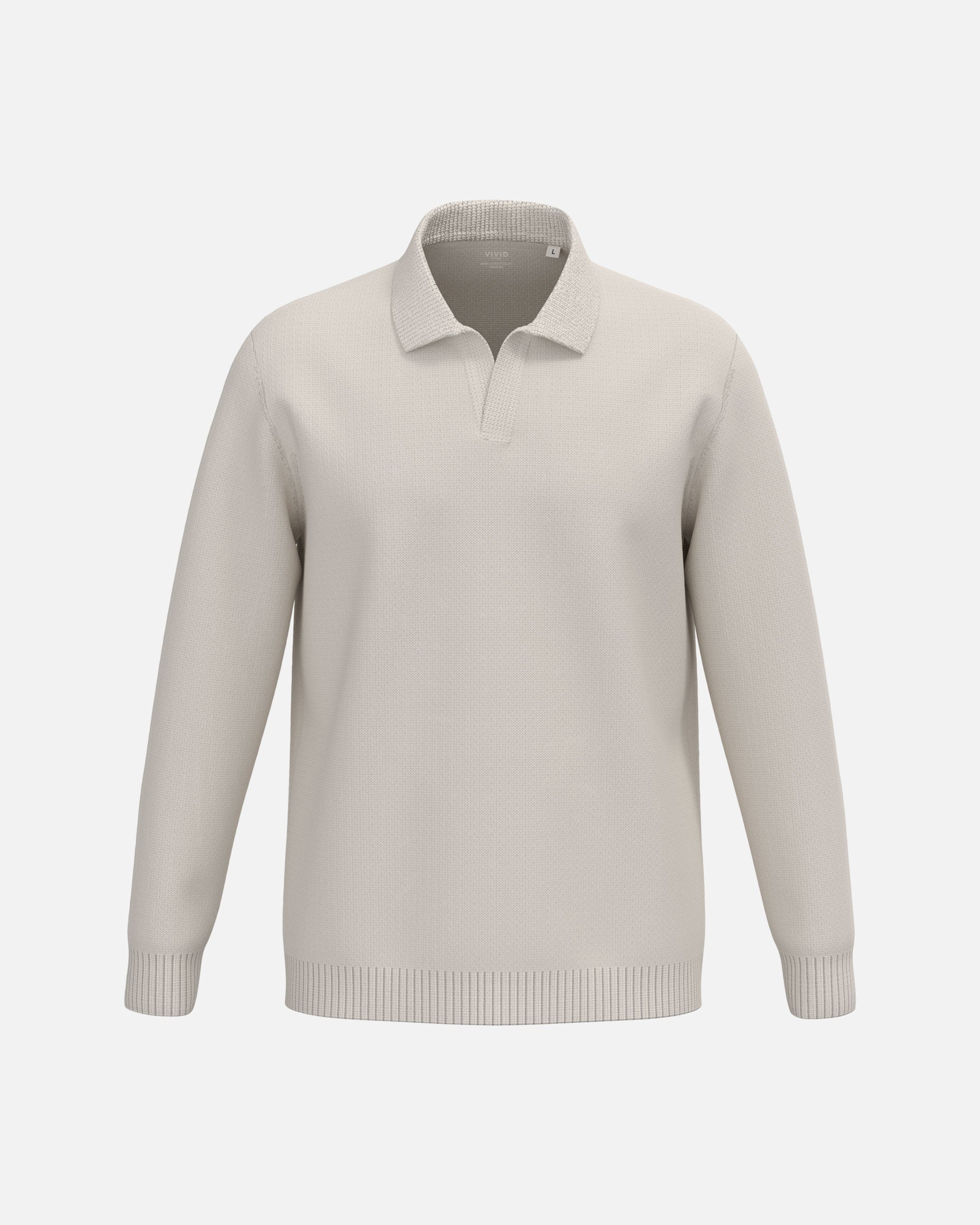 Herren Pullover mit Polokragen Ivory von VIVID