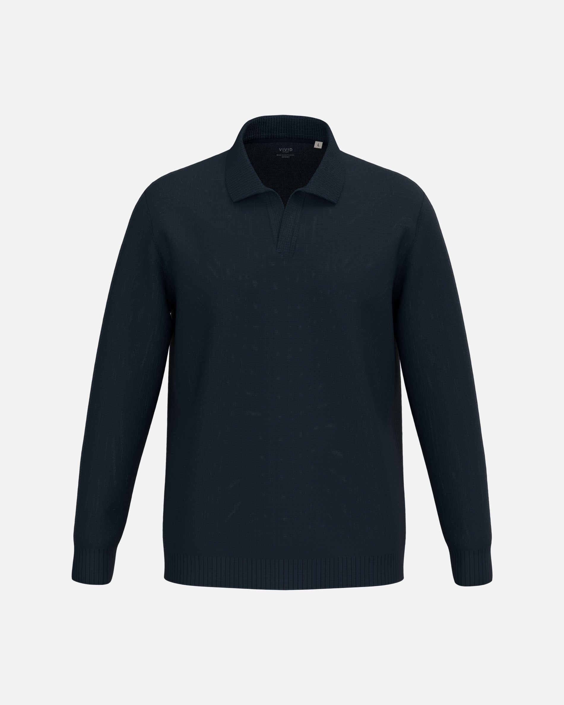 Herren Pullover mit Polokragen Navy Blue von VIVID