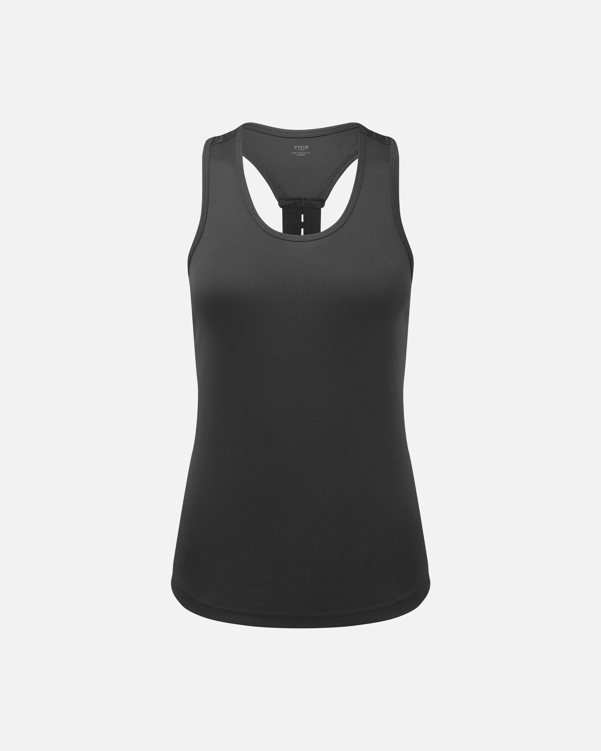 Damen Sport Tanktop mit Rückengurt Charcoal von VIVID