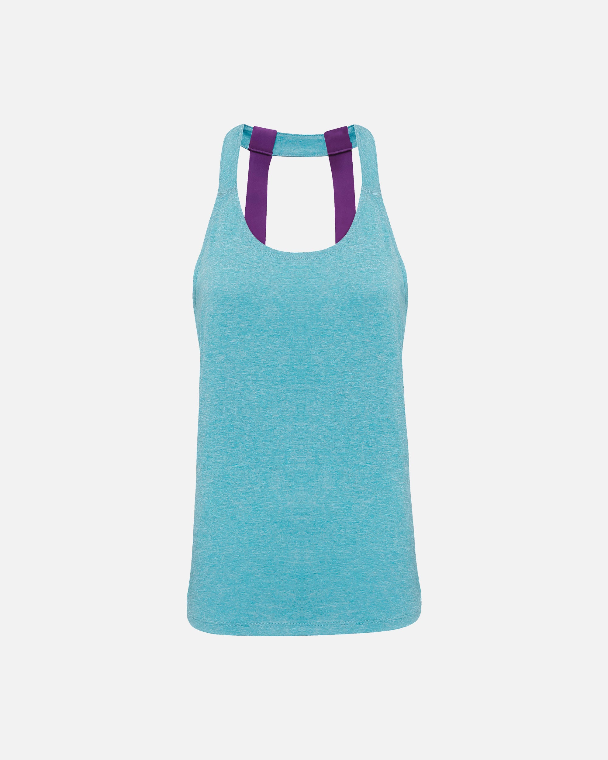Damen Sport Tanktop mit doppelt gekreuztem Band Turquoise von VIVID