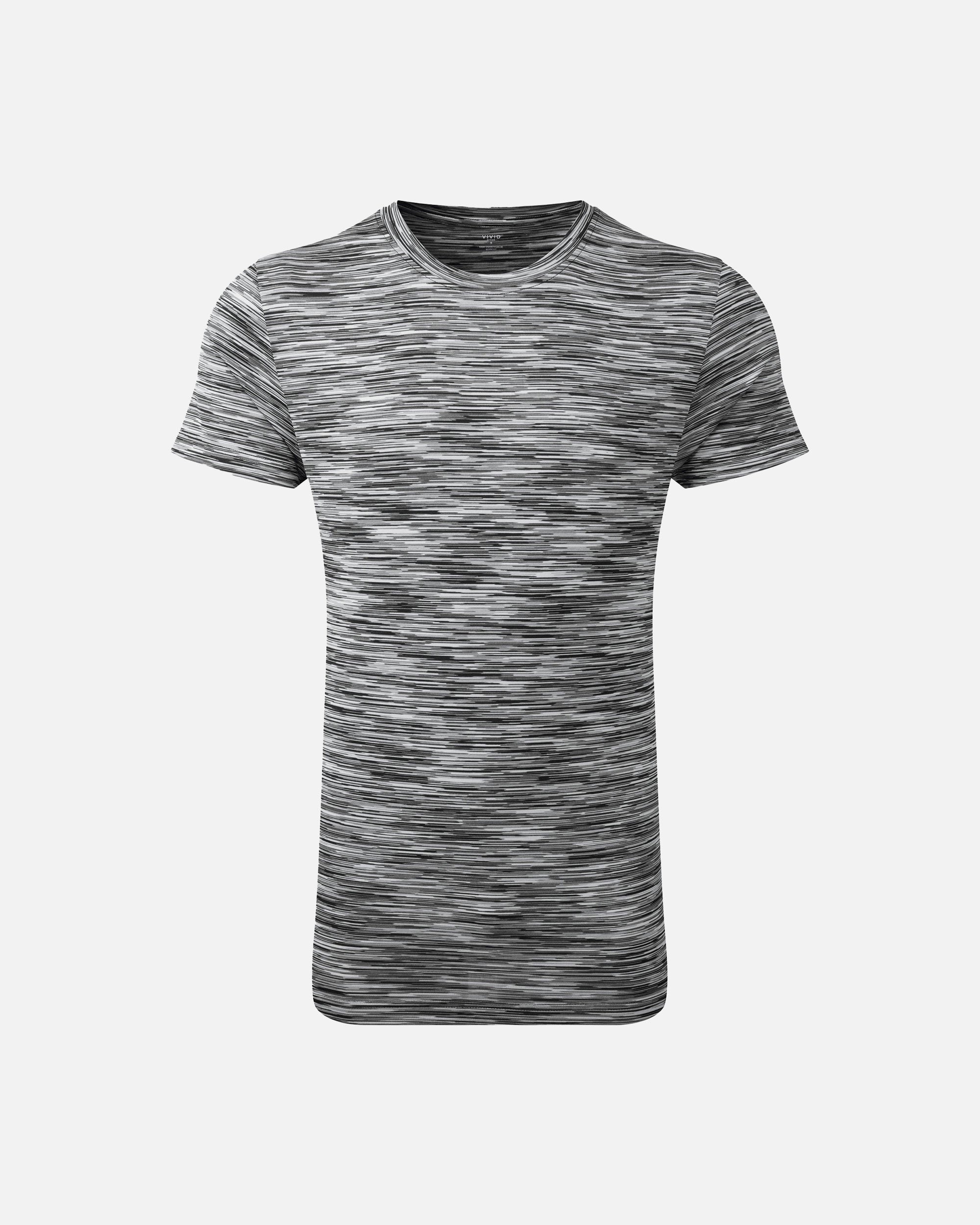 Herren Space Dye Sport T-Shirt Black-Grey von VIVID