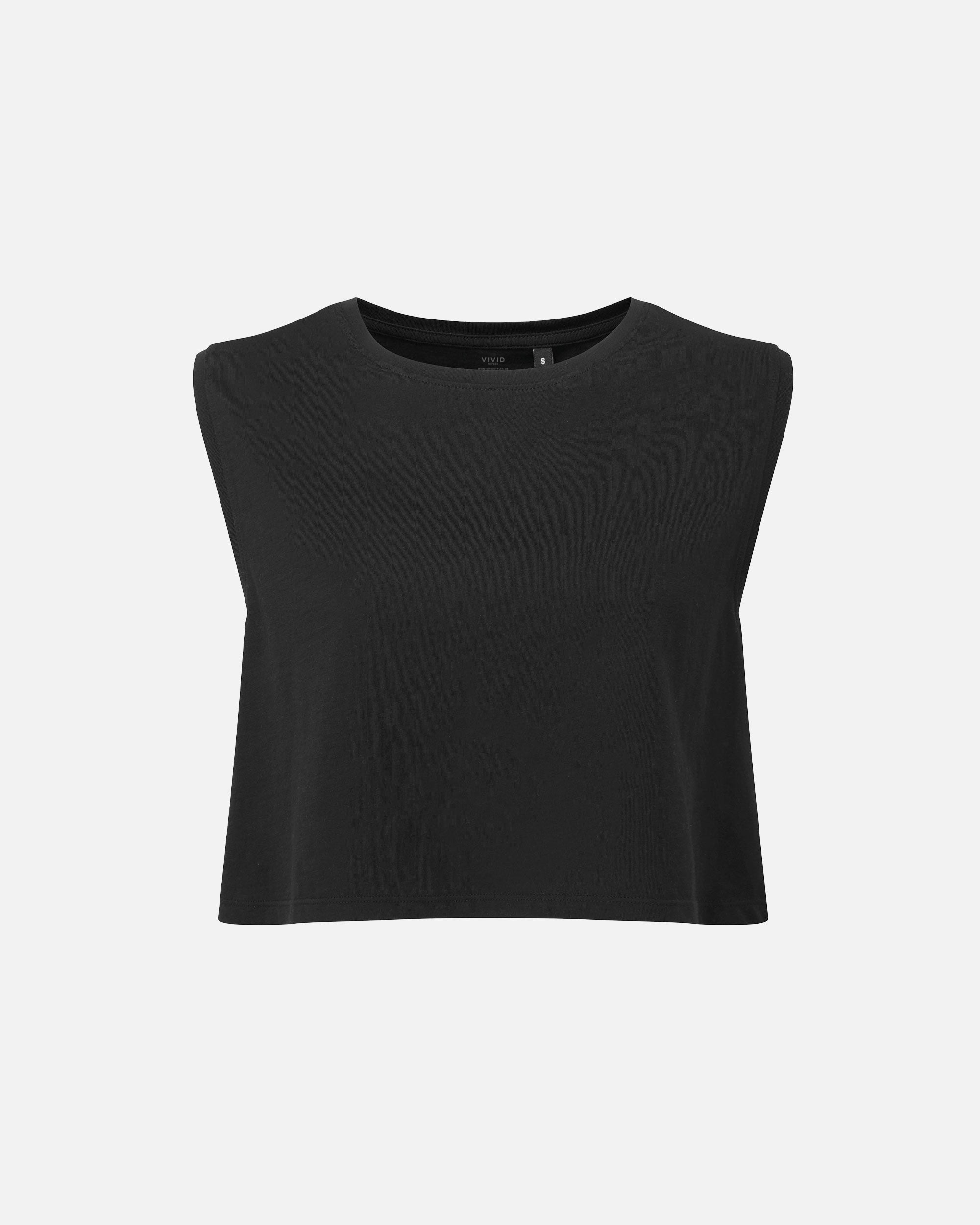 Bauchfreies Damen Tanktop Black von VIVID