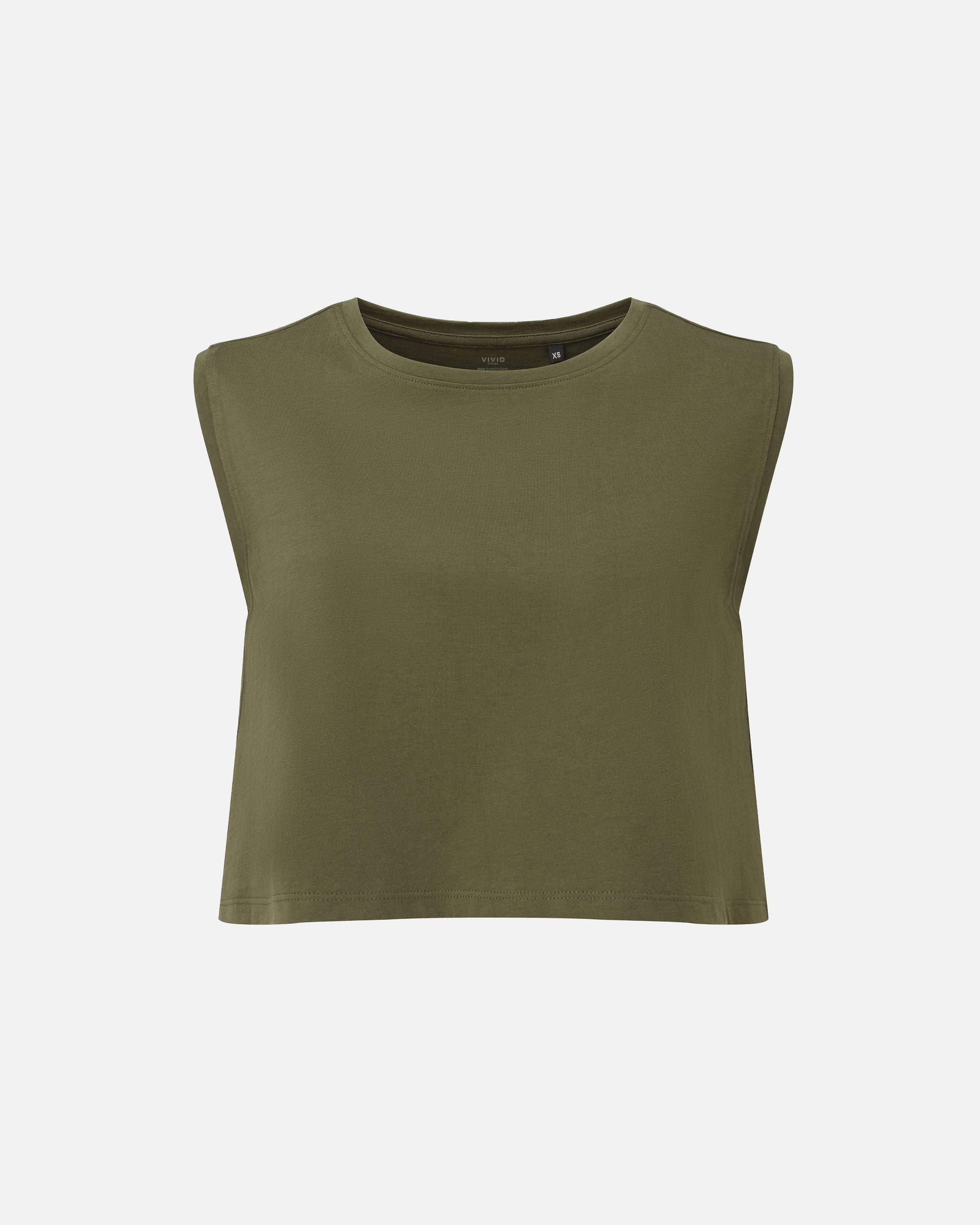 Bauchfreies Damen Tanktop Olive von VIVID